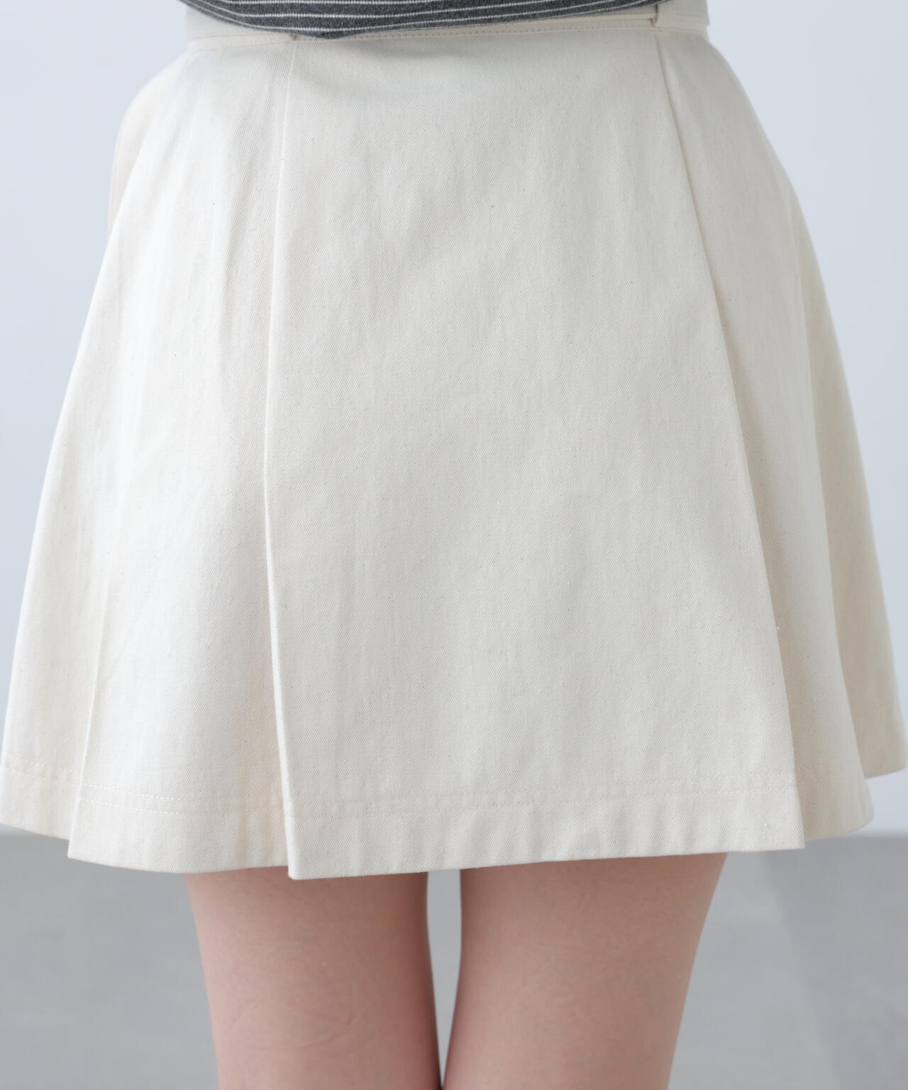 〈セットアップ対応〉ベルト付きプリーツミニスカート