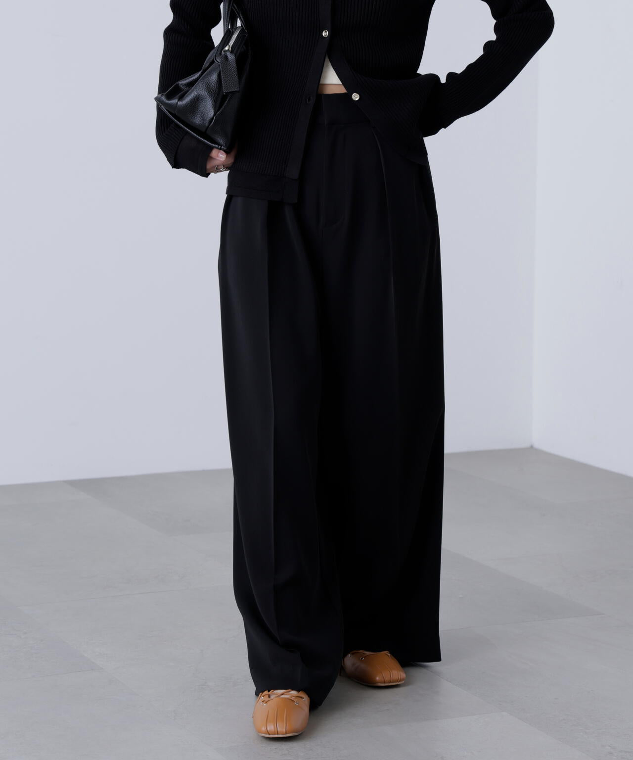 【はかな企画】【低身長向けXXSあり】2タックハイウエストスラックス〈MFM〉