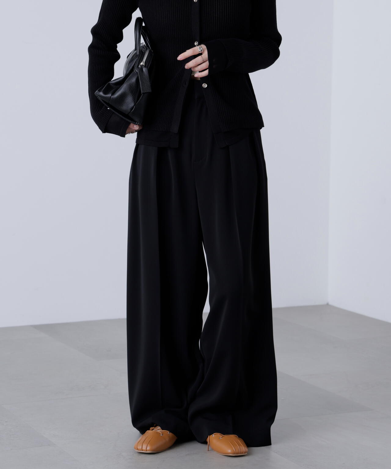 【はかな企画】【低身長向けXXSあり】2タックハイウエストスラックス〈MFM〉