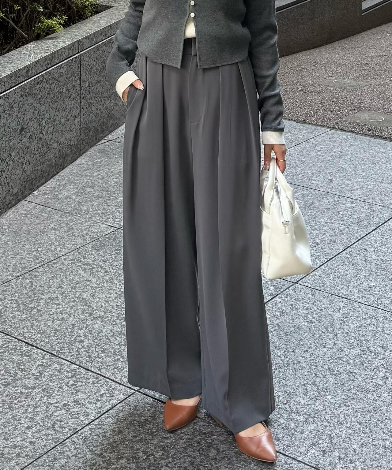【はかな企画】【低身長向けXXSあり】2タックハイウエストスラックス〈MFM〉