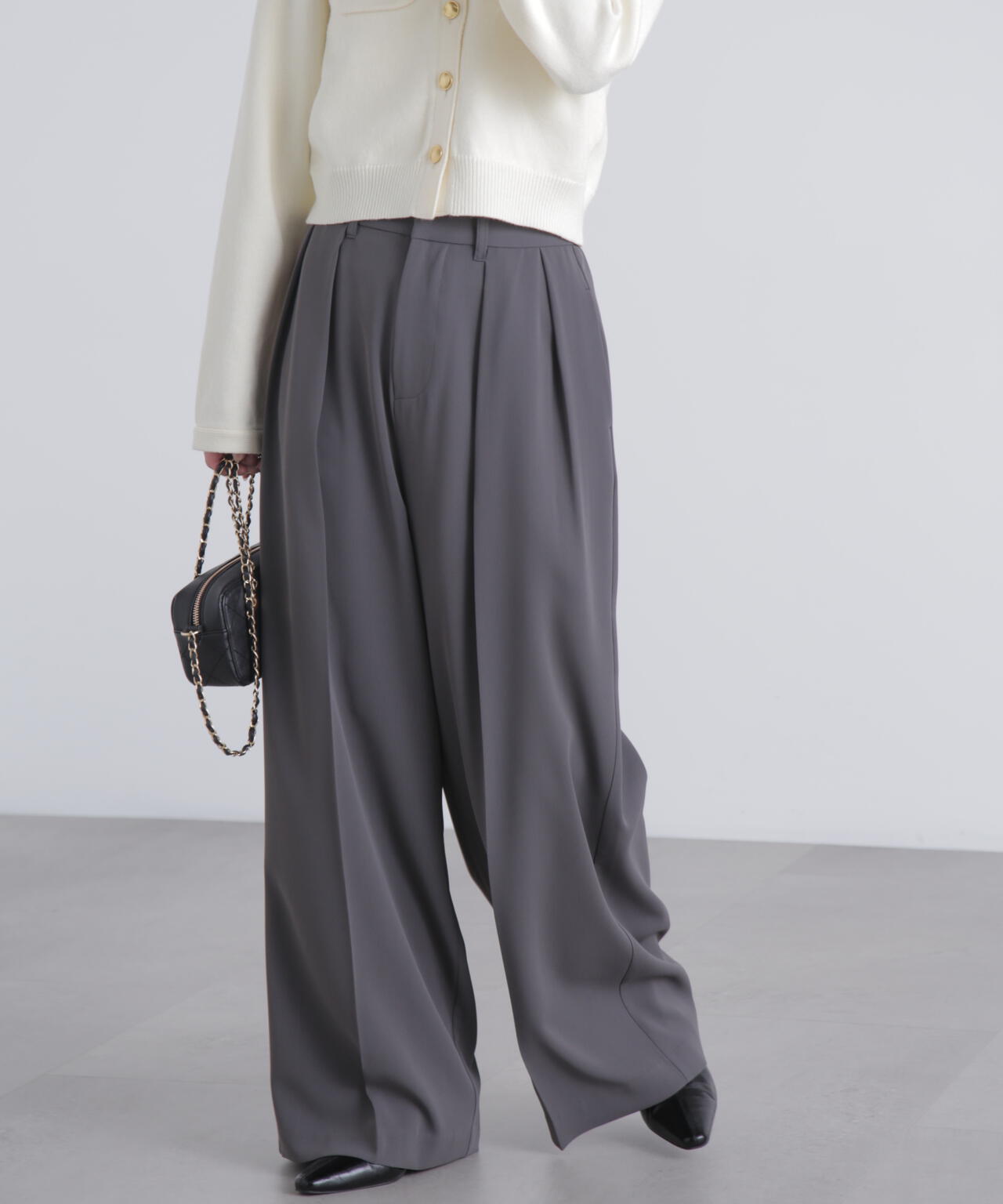 【はかな企画】【低身長向けXXSあり】2タックハイウエストスラックス〈MFM〉