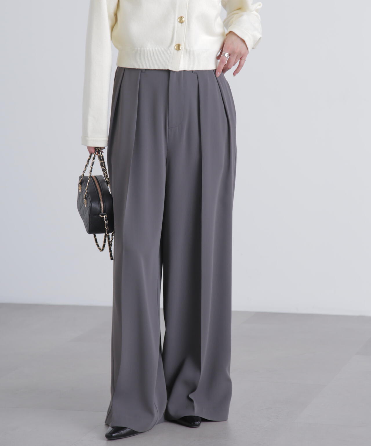 【はかな企画】【低身長向けXXSあり】2タックハイウエストスラックス〈MFM〉