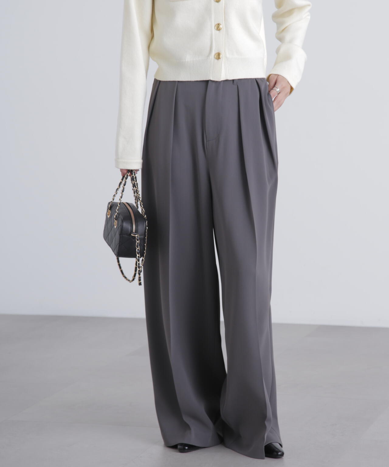 【はかな企画】【低身長向けXXSあり】2タックハイウエストスラックス〈MFM〉