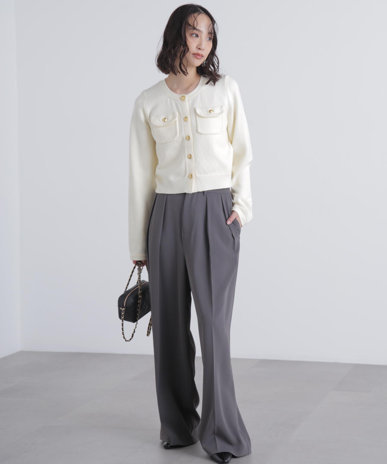 【はかな企画】【低身長向けXXSあり】2タックハイウエストスラックス〈MFM〉