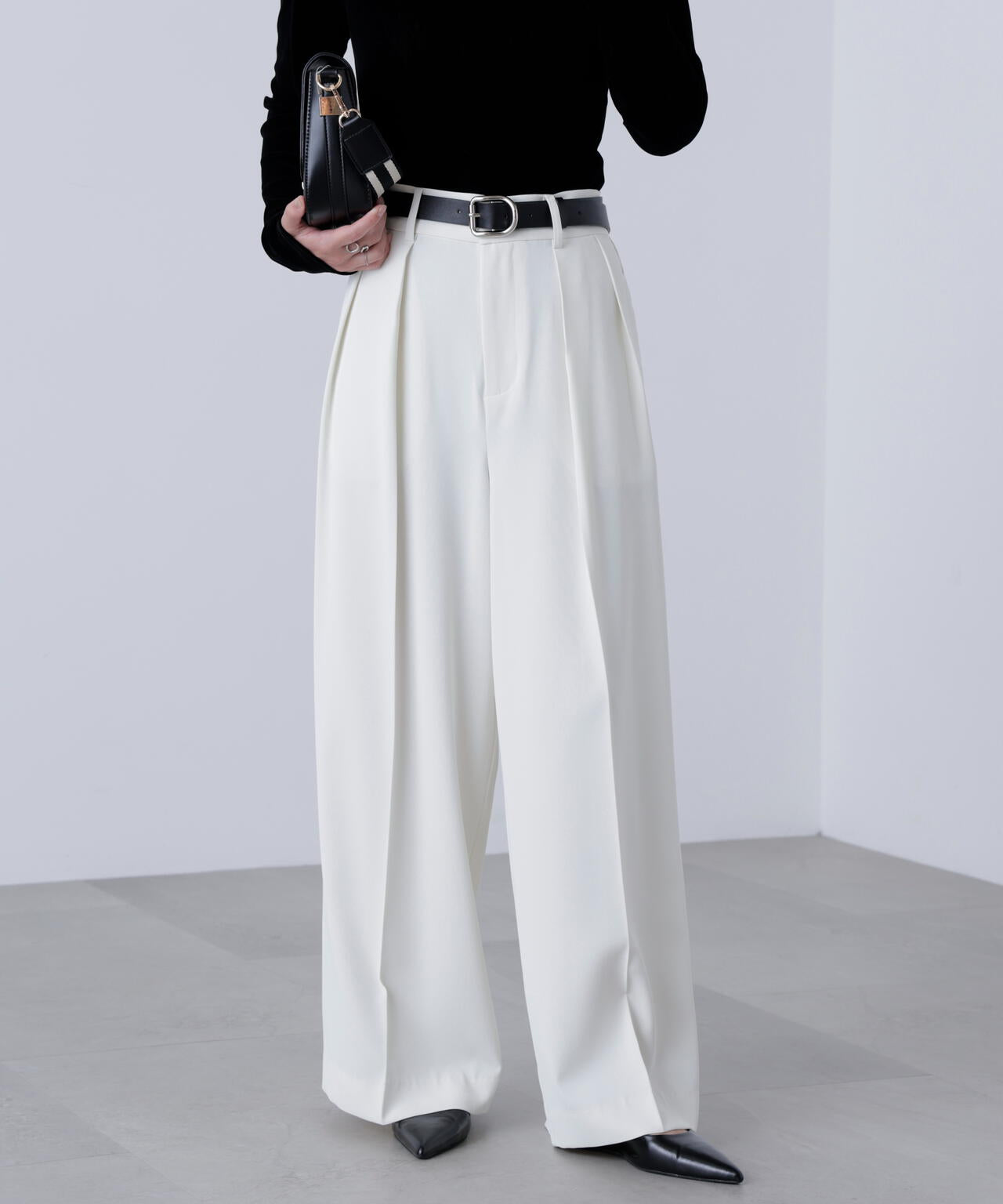 【はかな企画】【低身長向けXXSあり】2タックハイウエストスラックス〈MFM〉