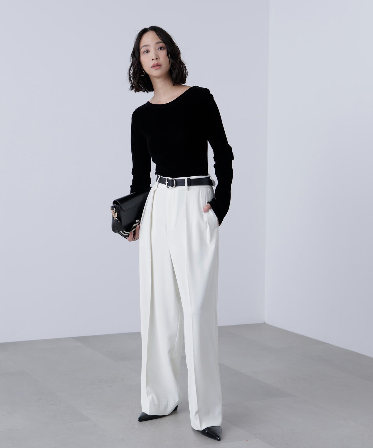 【はかな企画】【低身長向けXXSあり】2タックハイウエストスラックス〈MFM〉