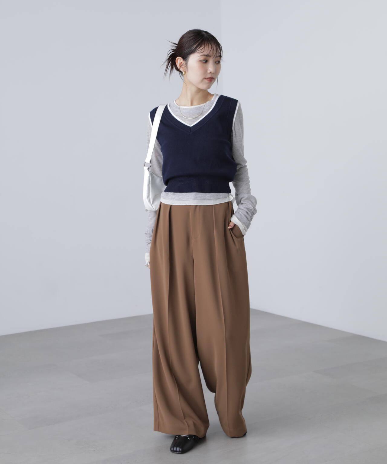 【はかな企画】【低身長向けXXSあり】2タックハイウエストスラックス〈MFM〉