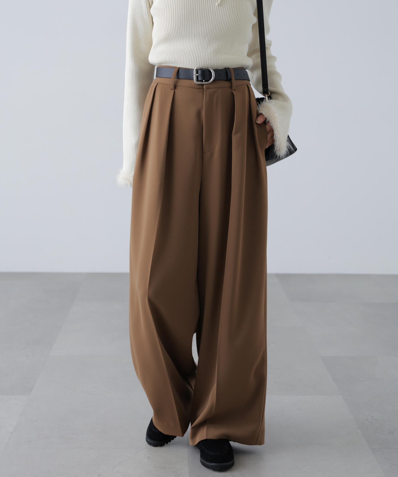 【はかな企画】【低身長向けXXSあり】2タックハイウエストスラックス〈MFM〉