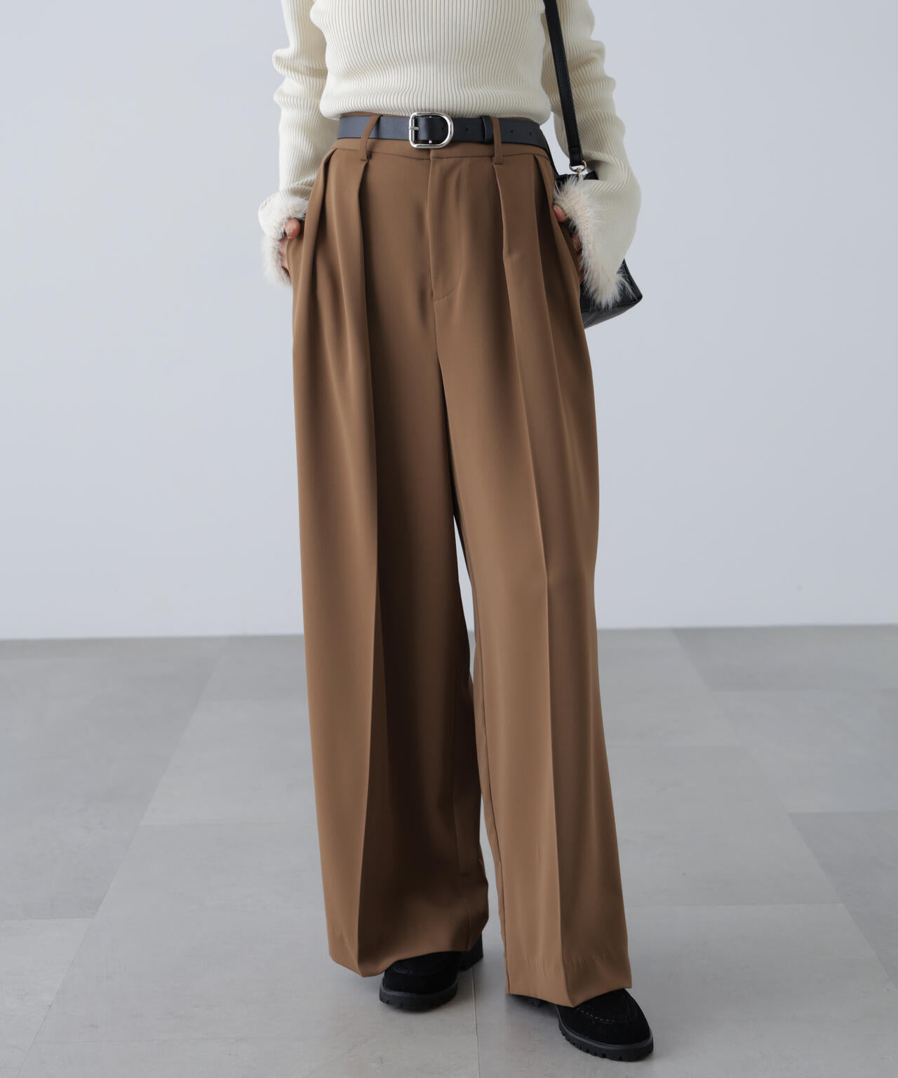 【はかな企画】【低身長向けXXSあり】2タックハイウエストスラックス〈MFM〉