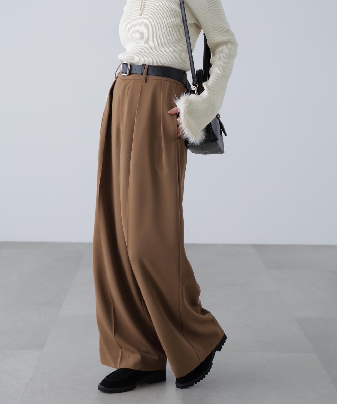 【はかな企画】【低身長向けXXSあり】2タックハイウエストスラックス〈MFM〉