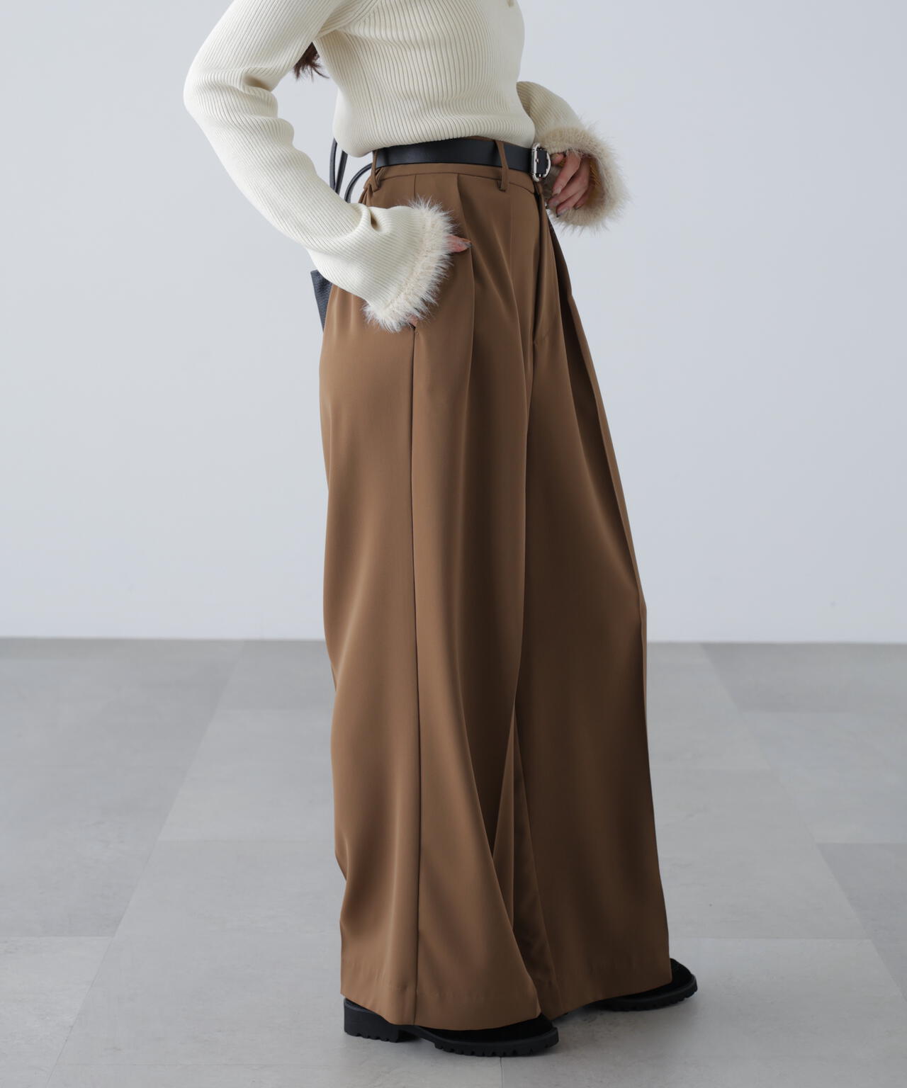 【はかな企画】【低身長向けXXSあり】2タックハイウエストスラックス〈MFM〉