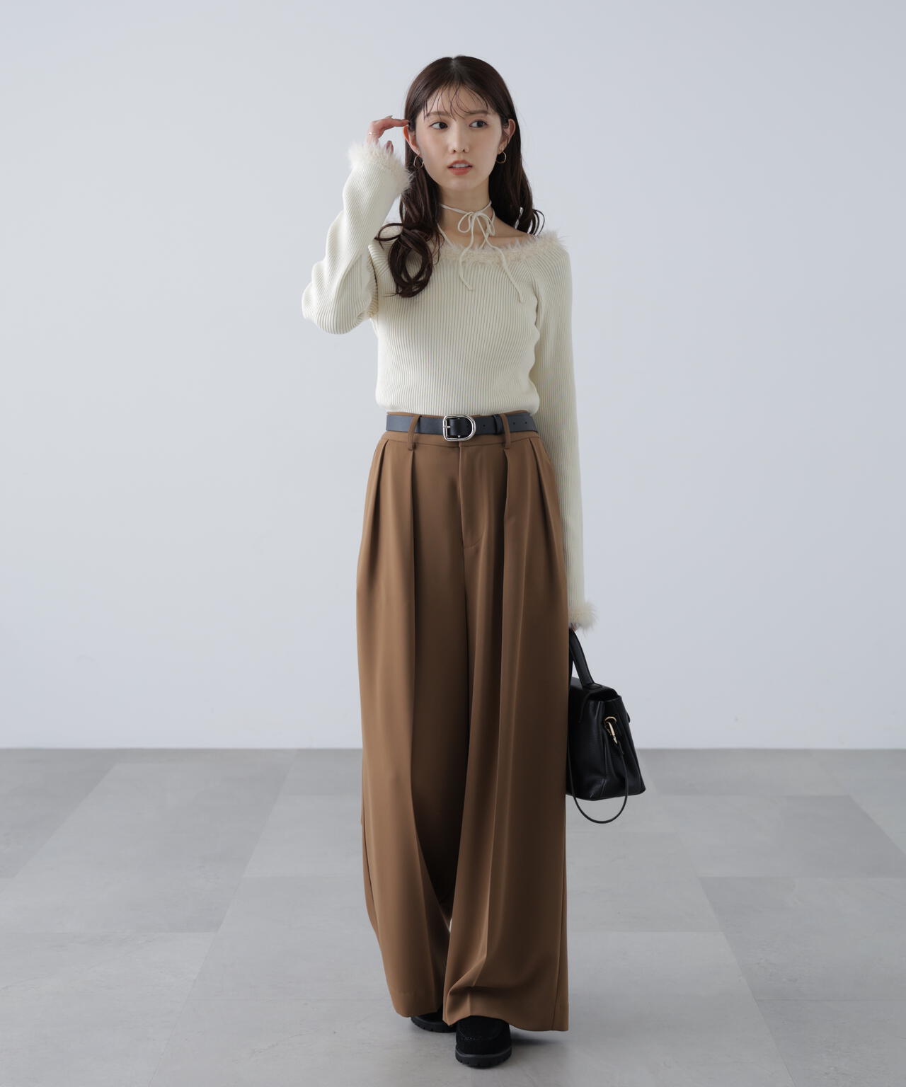 【はかな企画】【低身長向けXXSあり】2タックハイウエストスラックス〈MFM〉
