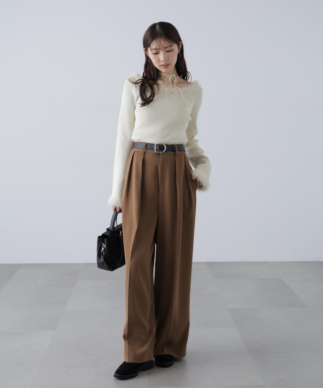 【はかな企画】【低身長向けXXSあり】2タックハイウエストスラックス〈MFM〉