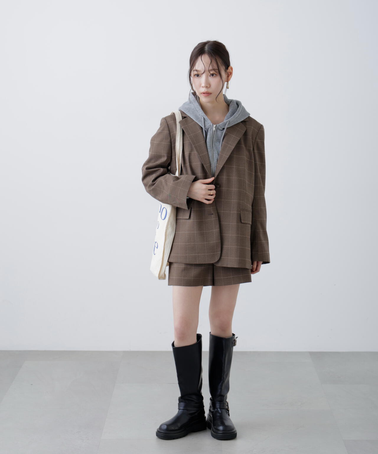 〈セットアップ対応〉ハイウエストショートパンツ