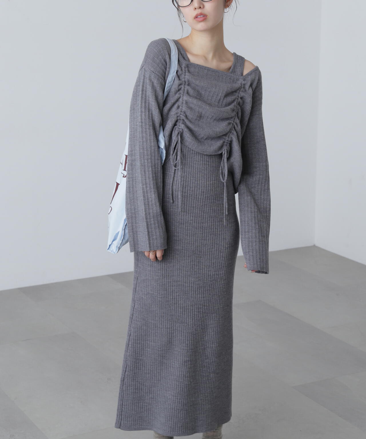 ドロストリブニットセットアップ