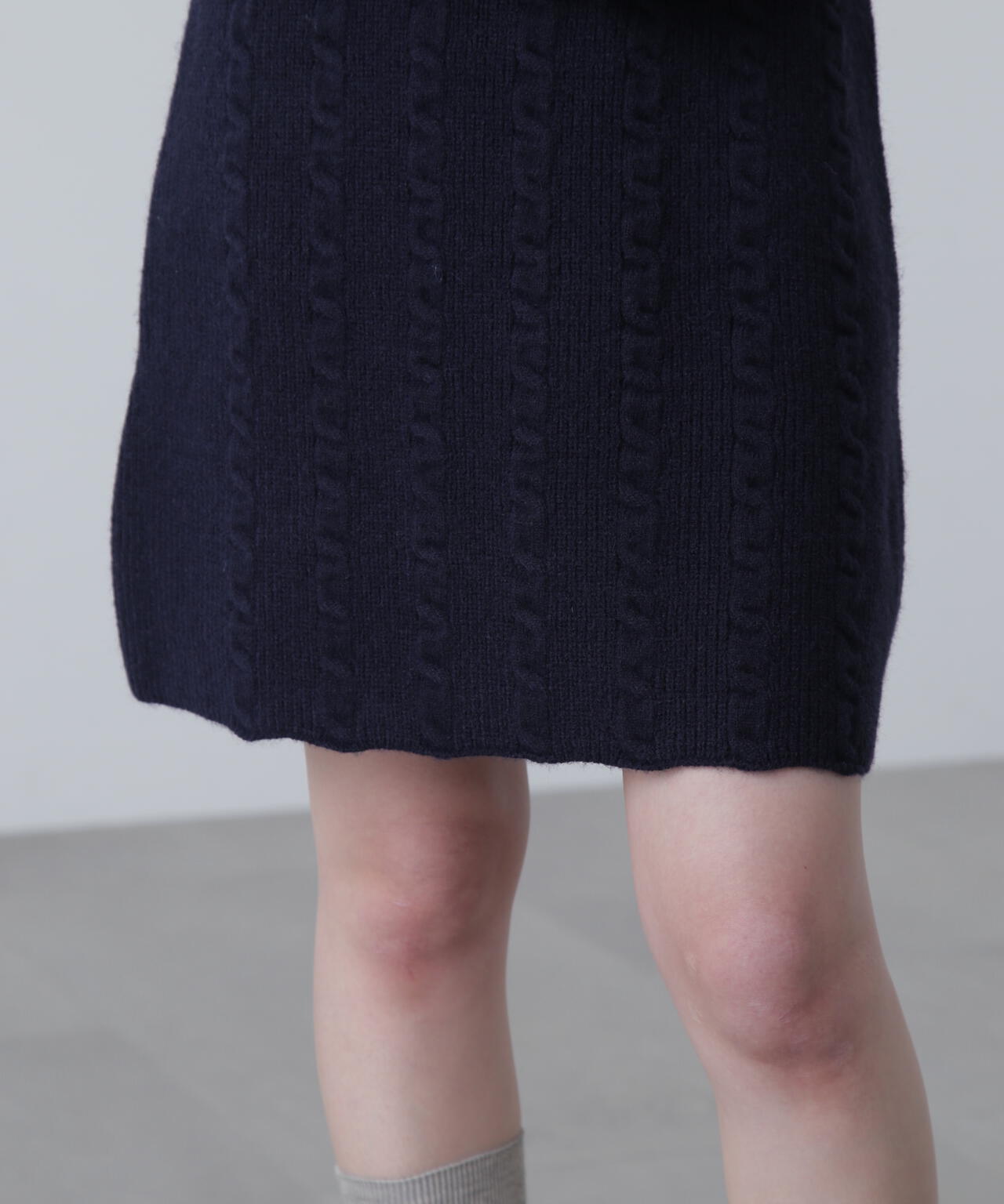 ケーブルニットカーデ×ワンピースセット