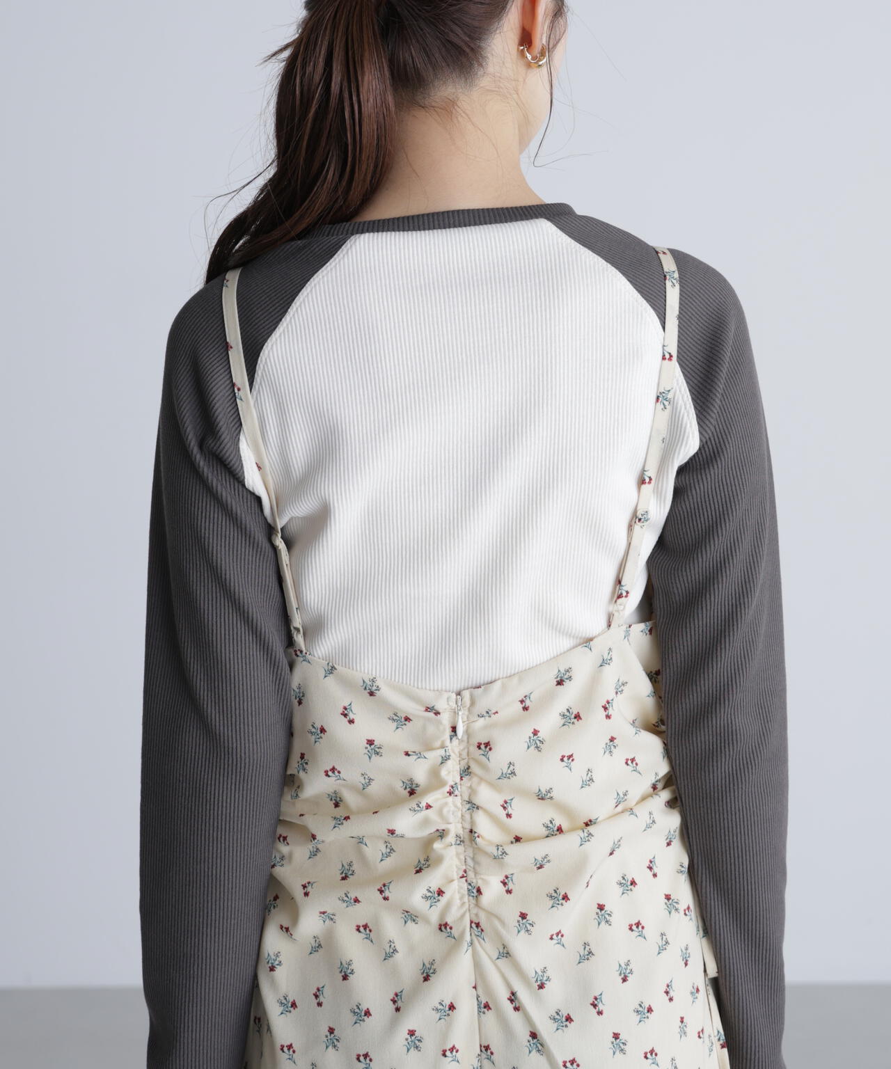 小花柄ドロストキャミワンピース