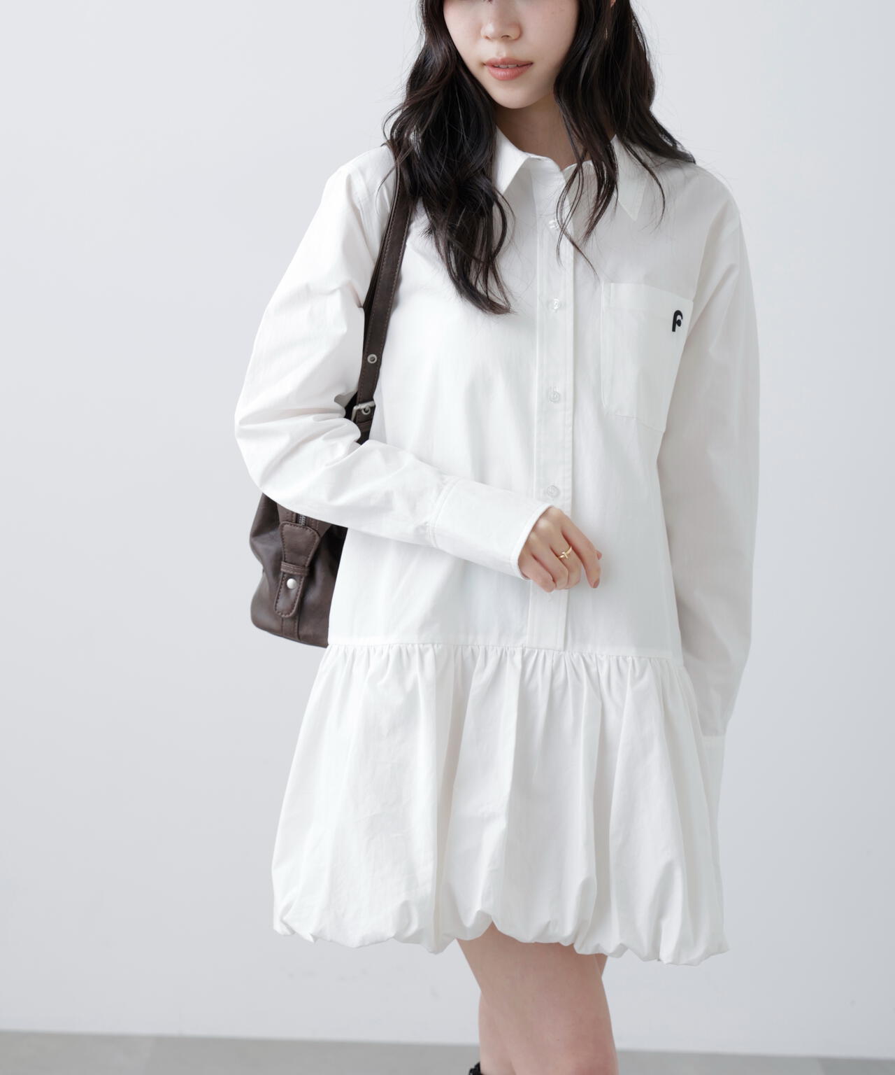 バルーンシャツミニワンピース