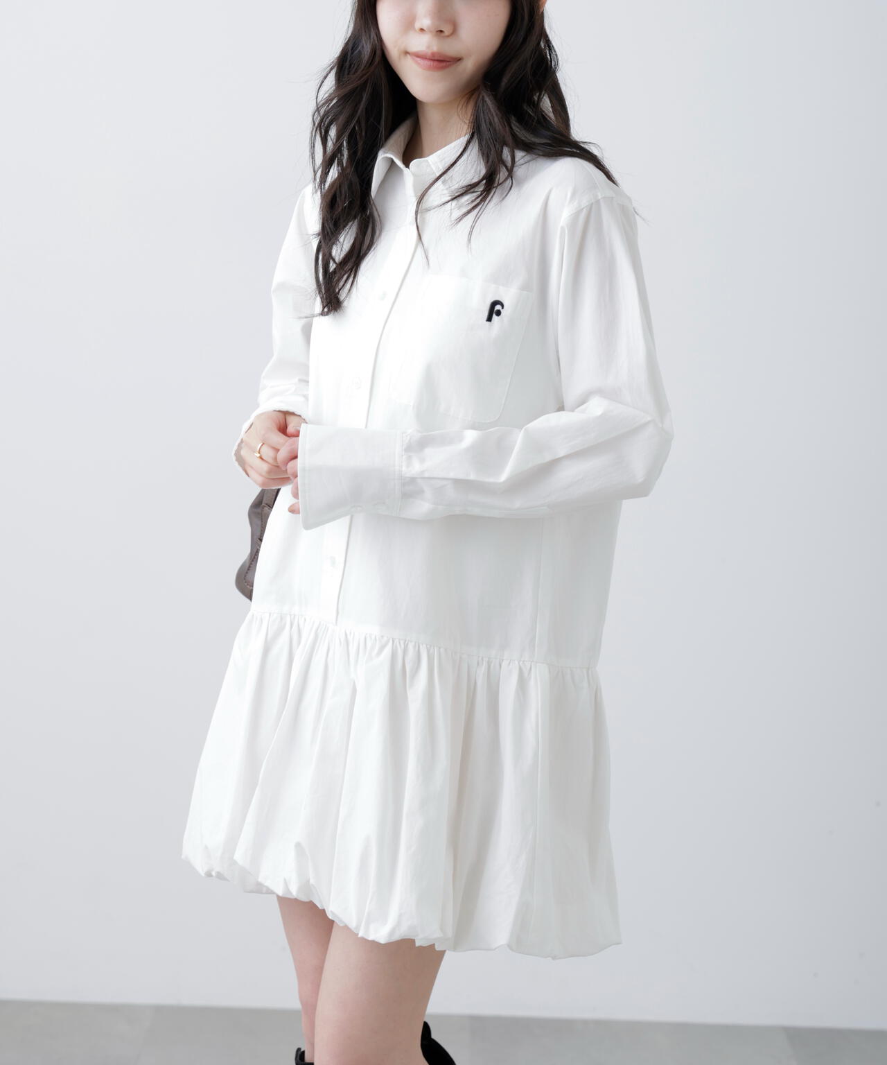 バルーンシャツミニワンピース