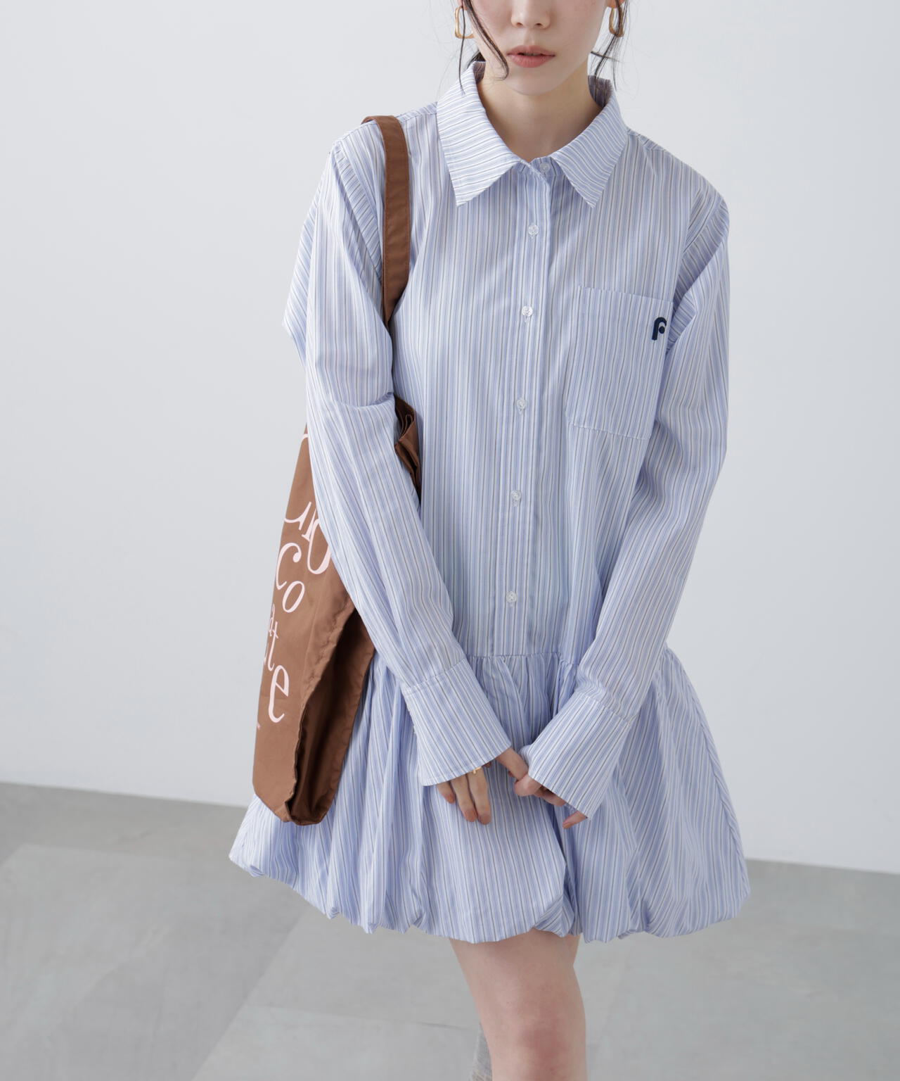 バルーンシャツミニワンピース