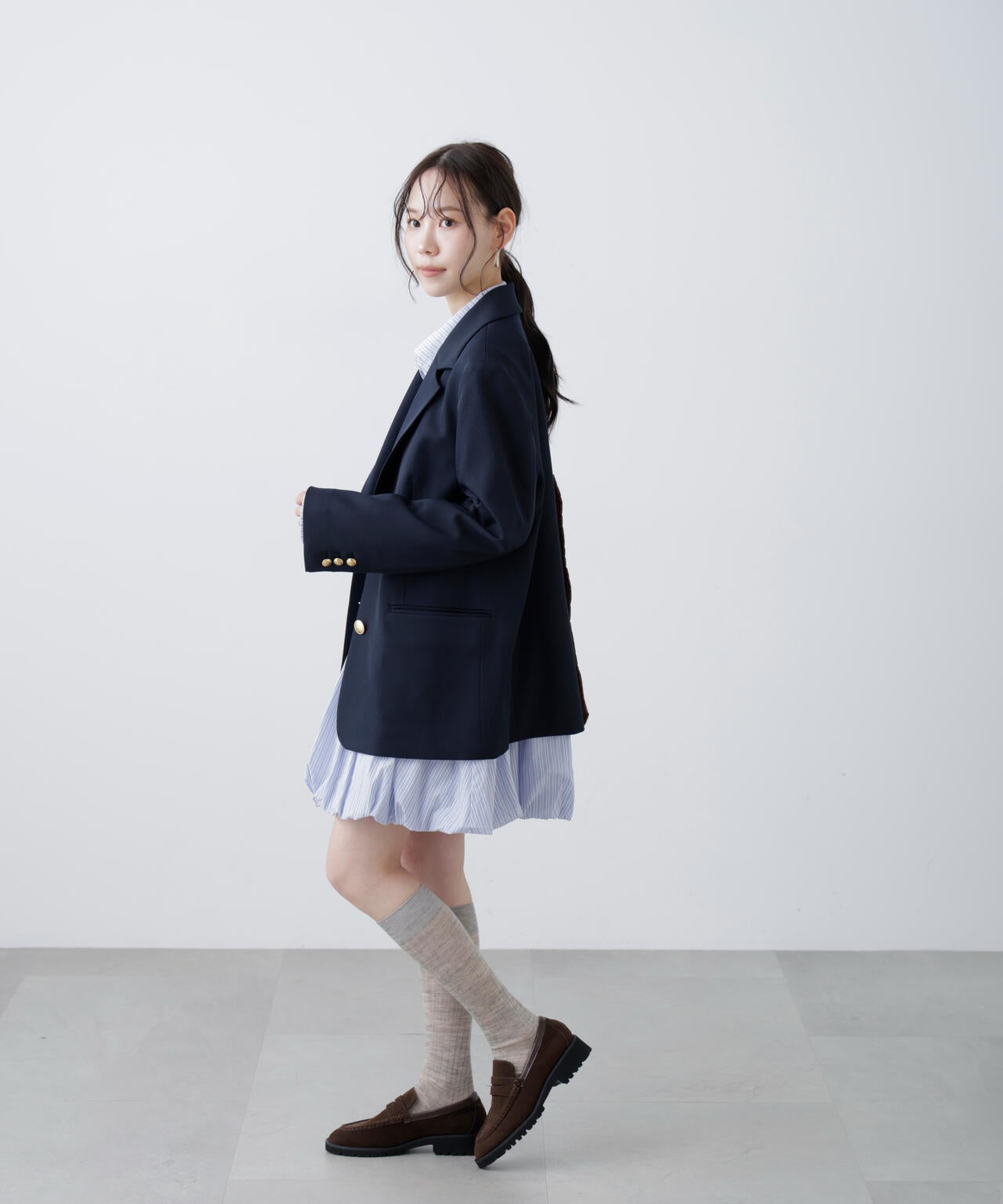 バルーンシャツミニワンピース