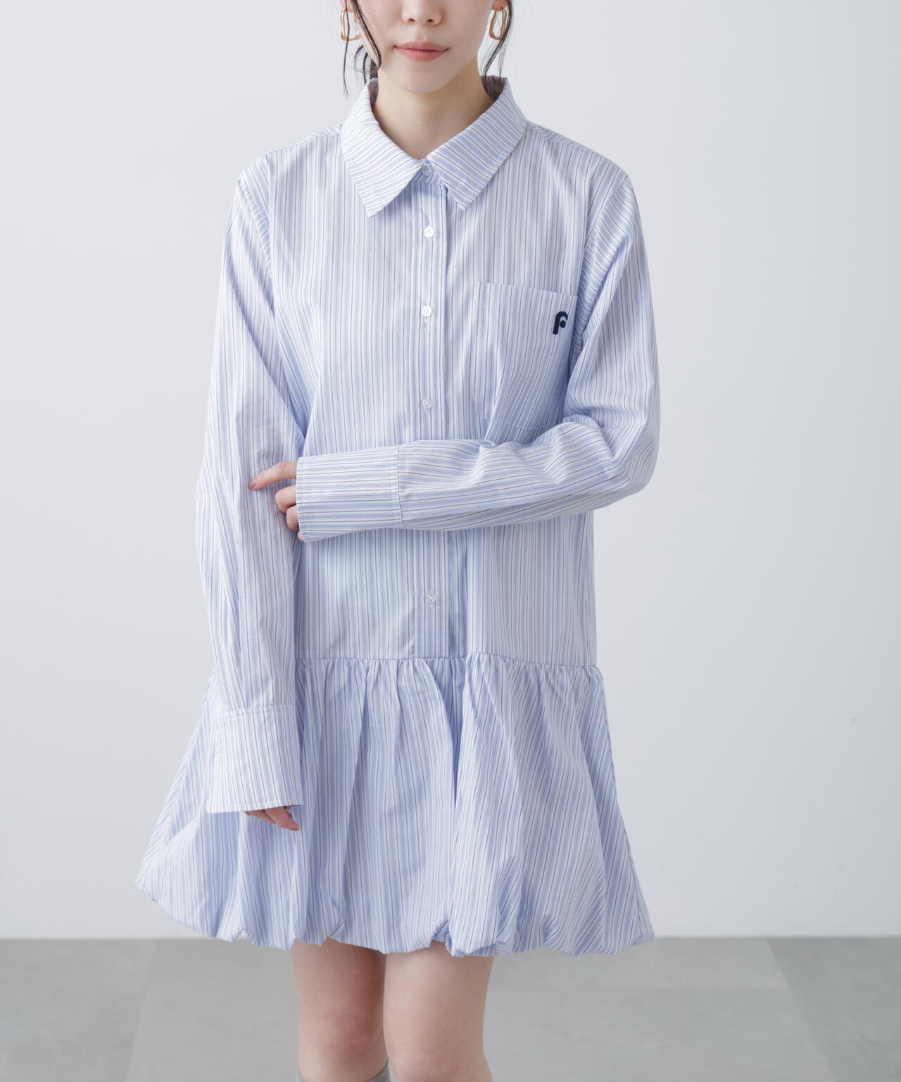 バルーンシャツミニワンピース