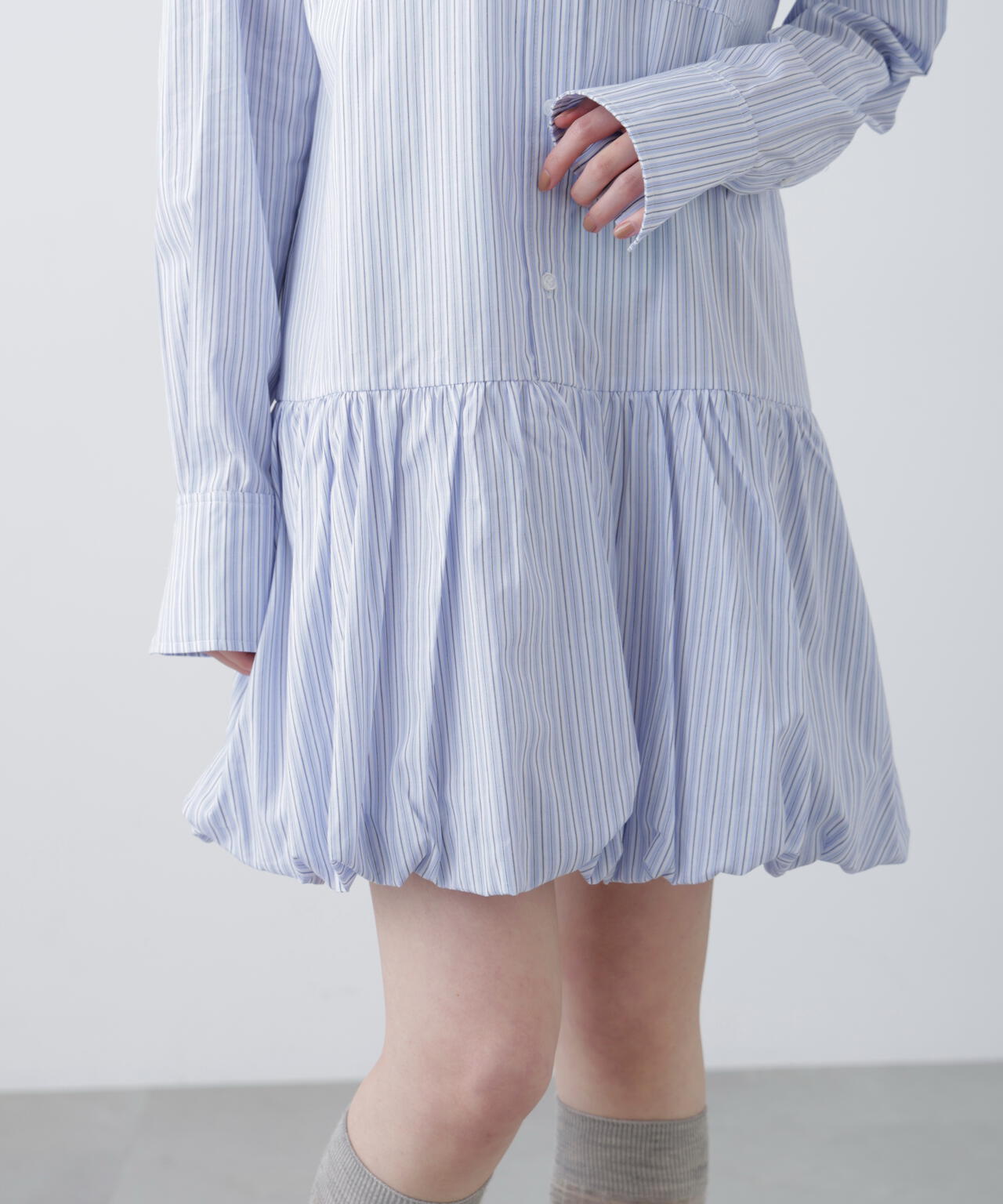 バルーンシャツミニワンピース