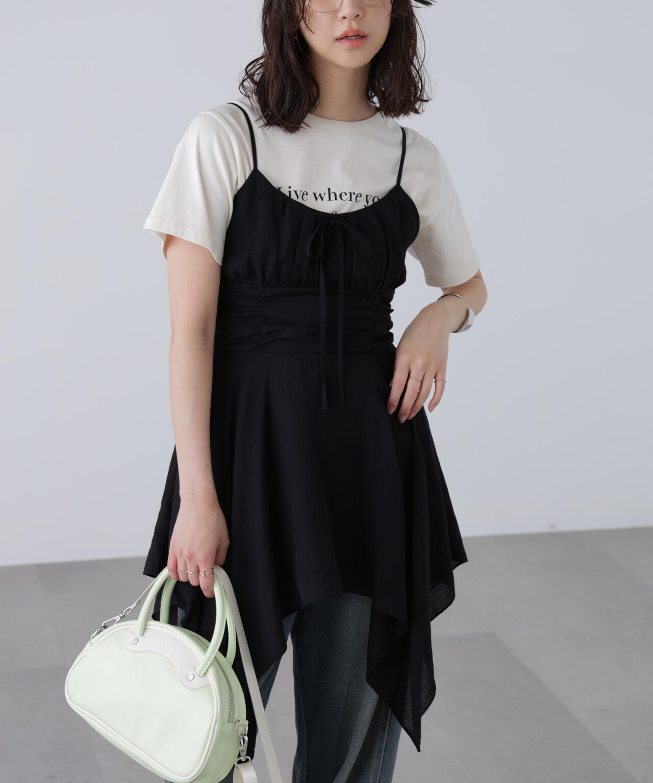 【オフベースドット 追加生産予約】イレヘムチュニックキャミワンピース