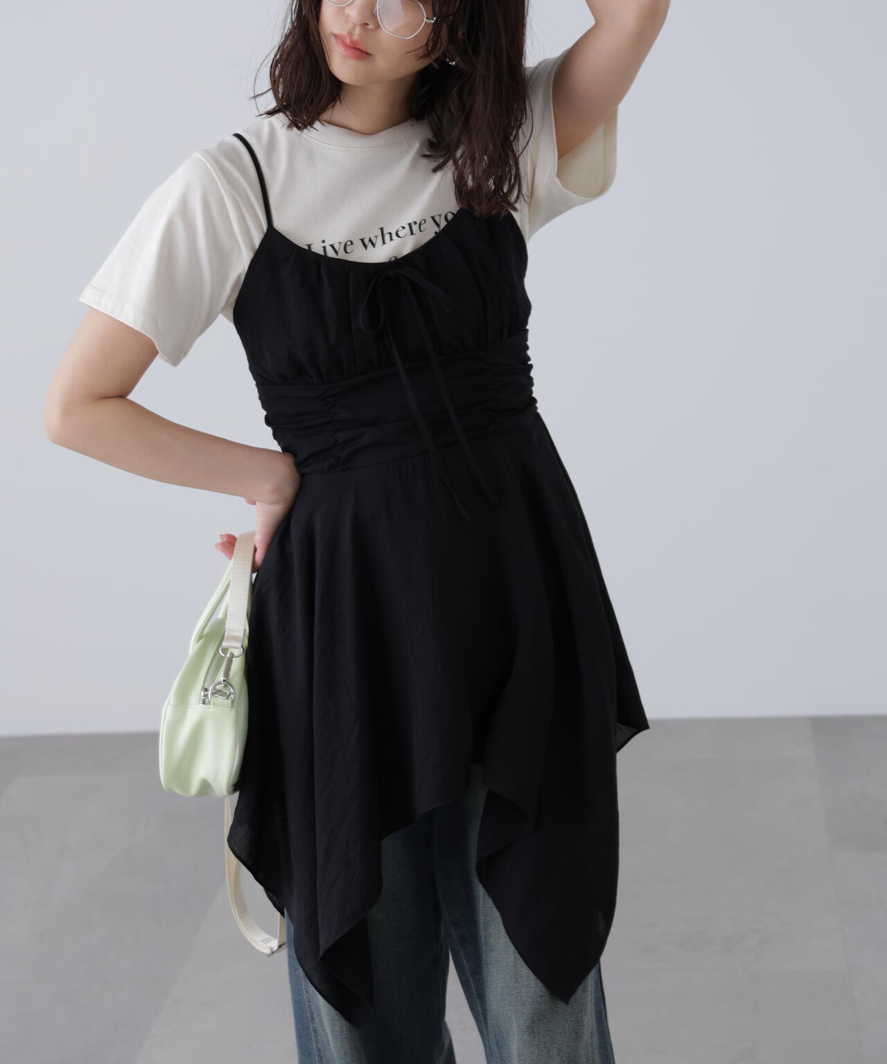 【オフベースドット 追加生産予約】イレヘムチュニックキャミワンピース