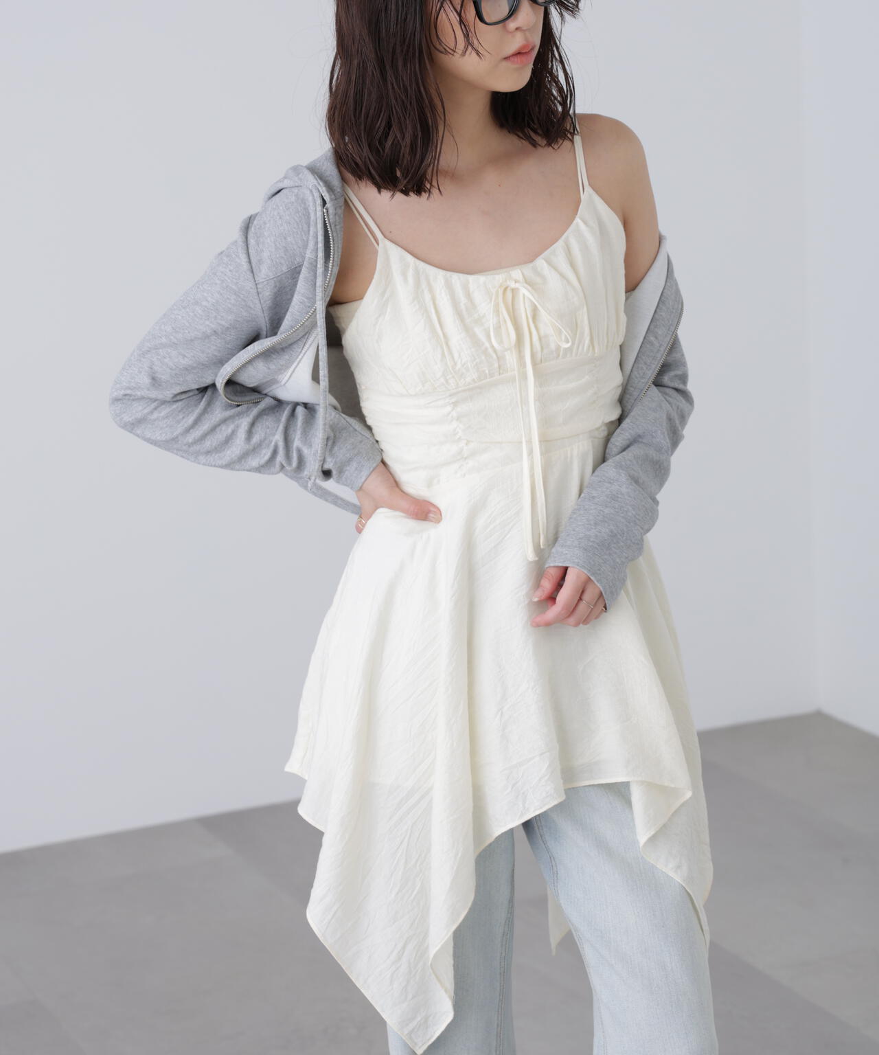 【オフベースドット 追加生産予約】イレヘムチュニックキャミワンピース