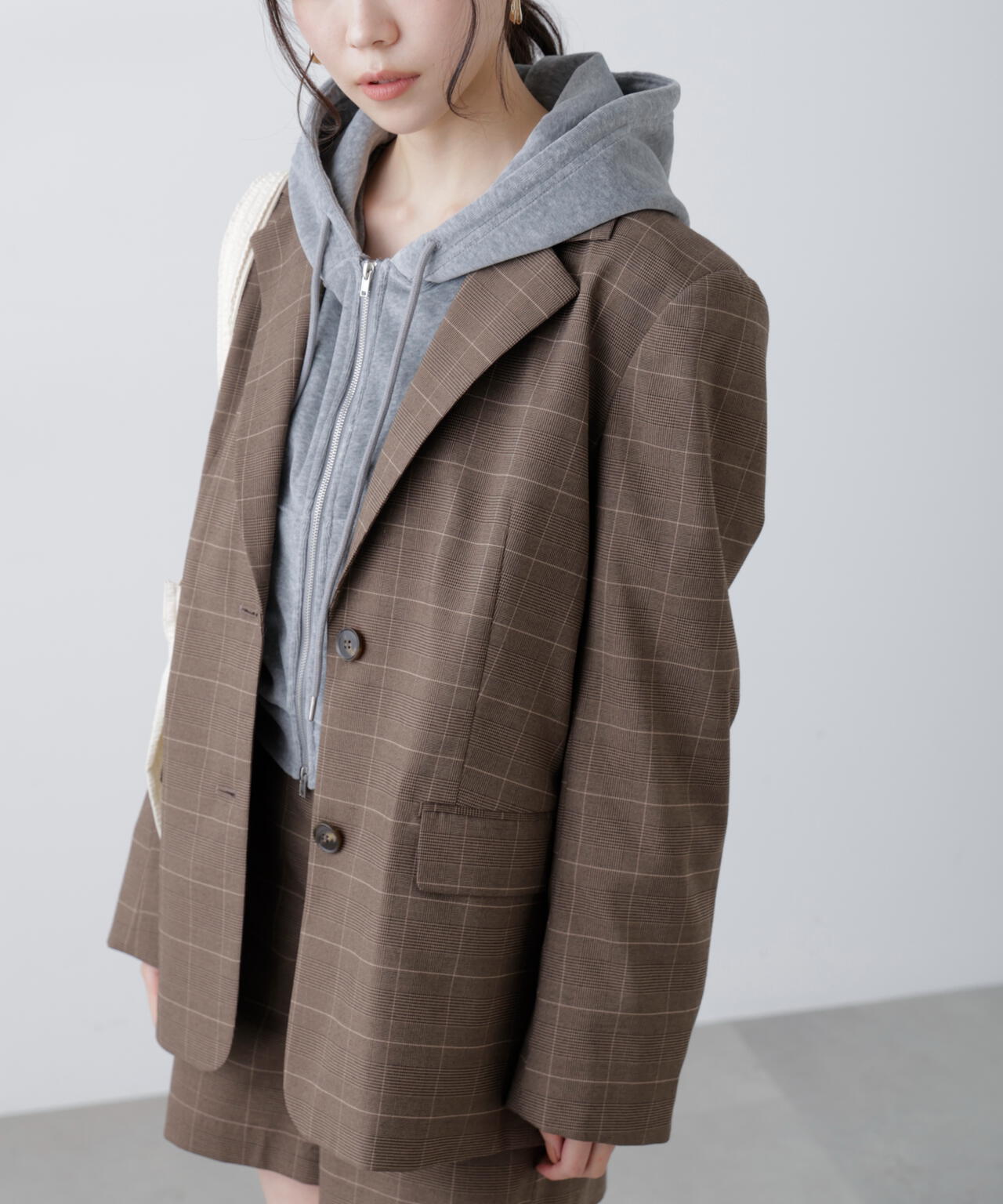 〈セットアップ対応〉オーバーサイズシングルジャケット