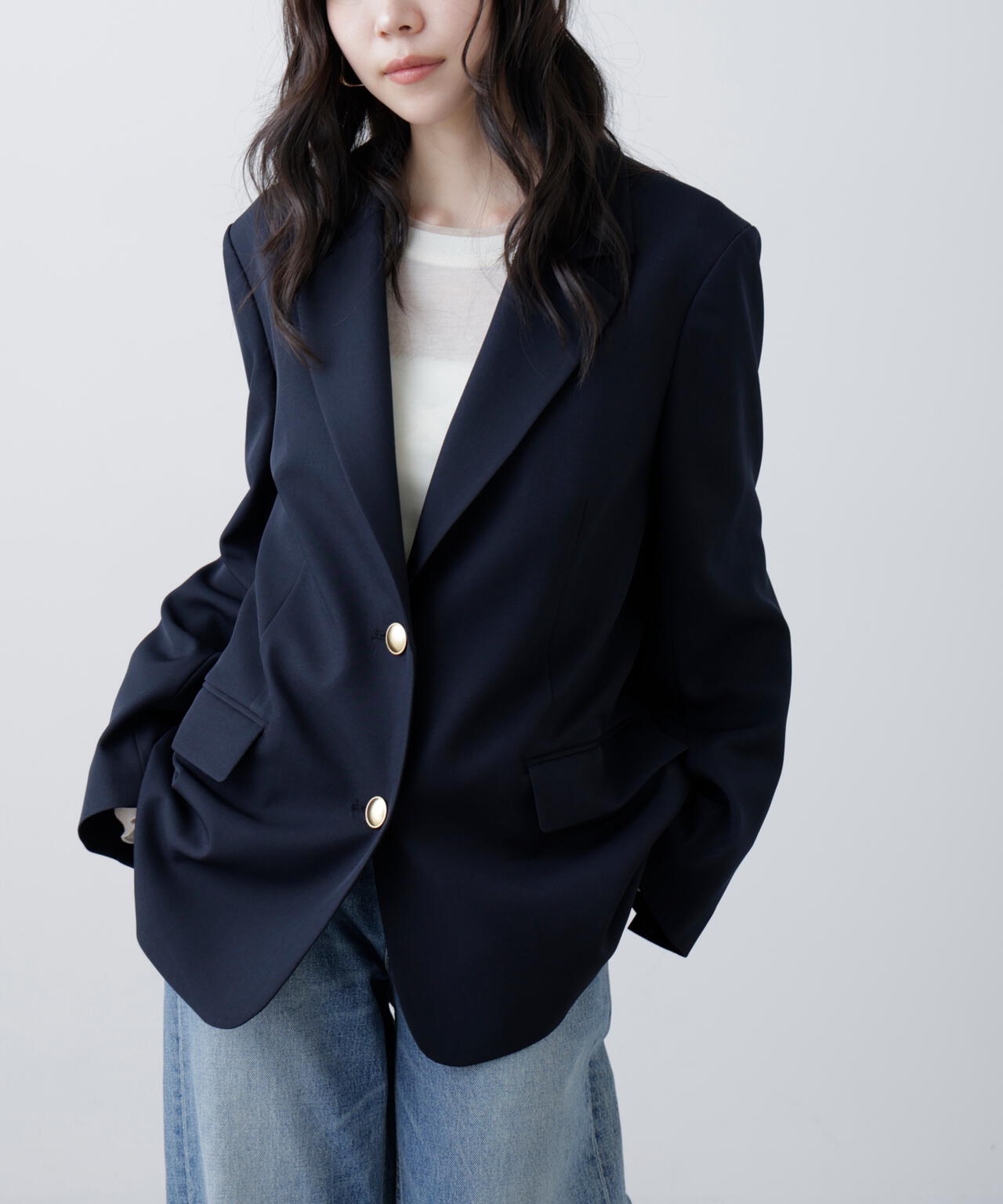 〈セットアップ対応〉オーバーサイズシングルジャケット