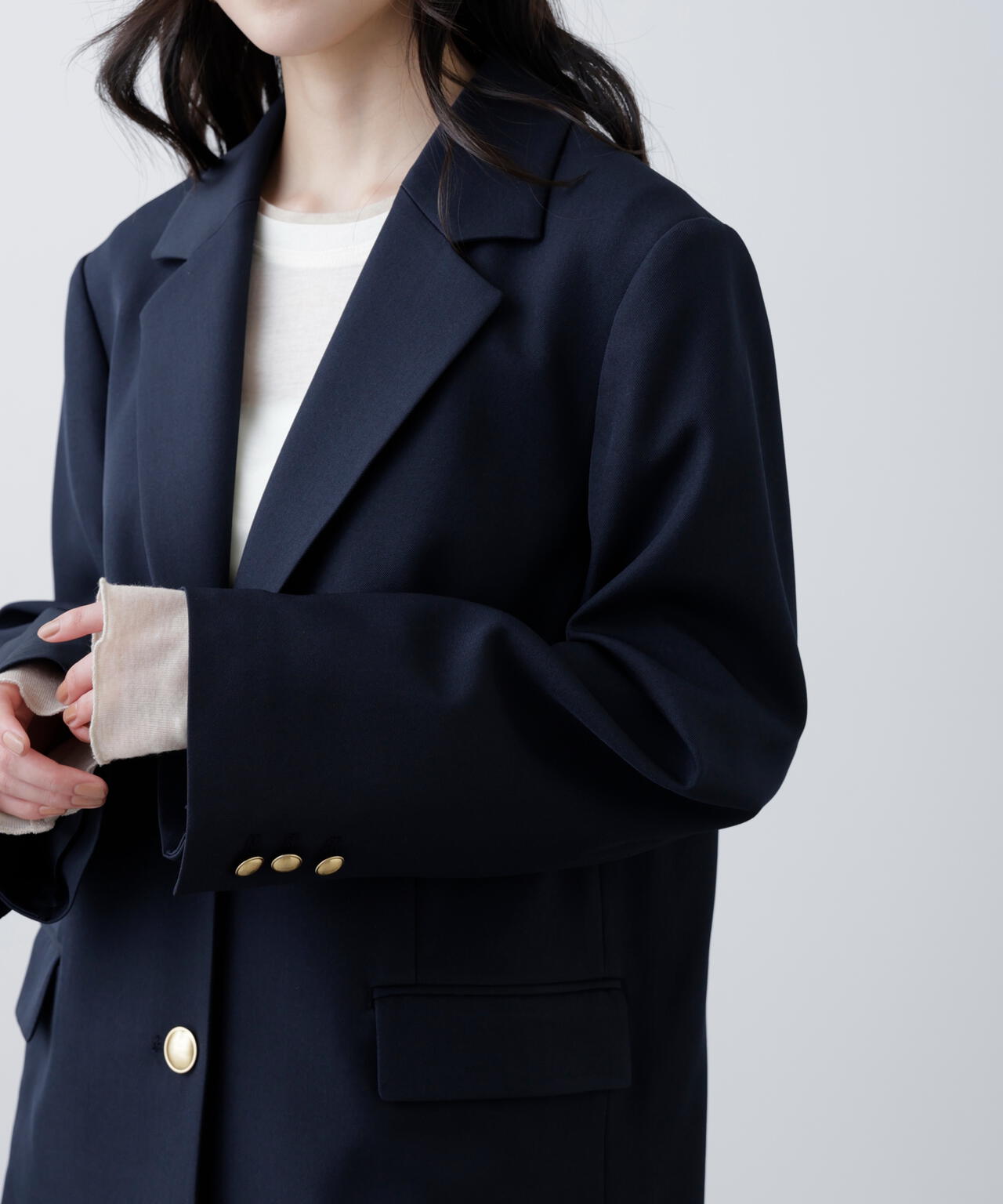 〈セットアップ対応〉オーバーサイズシングルジャケット