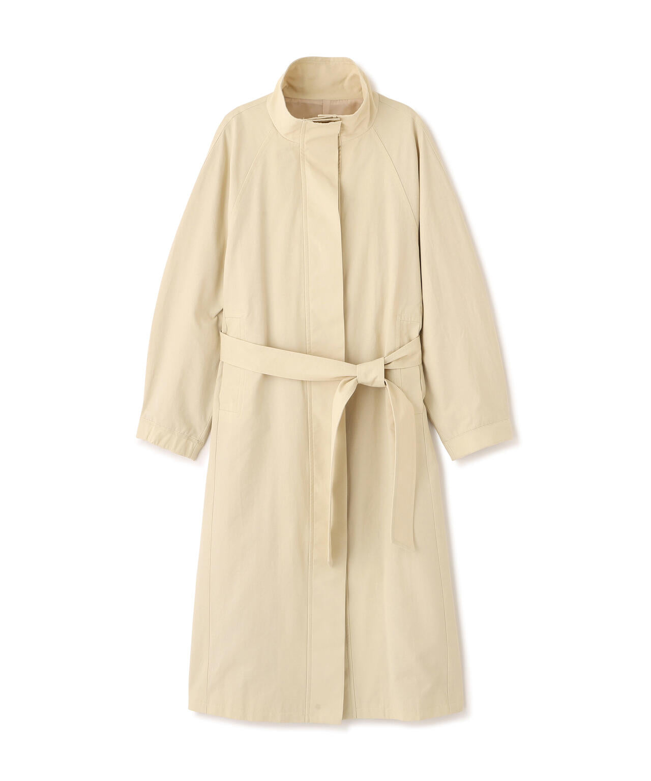 スタンドカラーロングトレンチコート