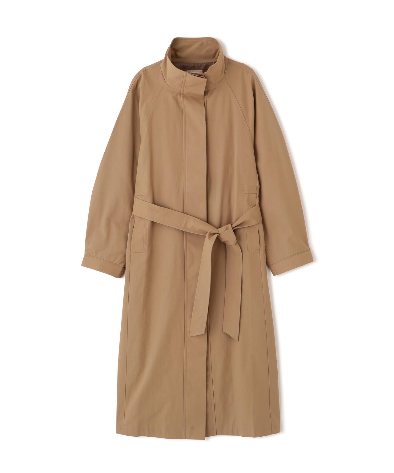 スタンドカラーロングトレンチコート