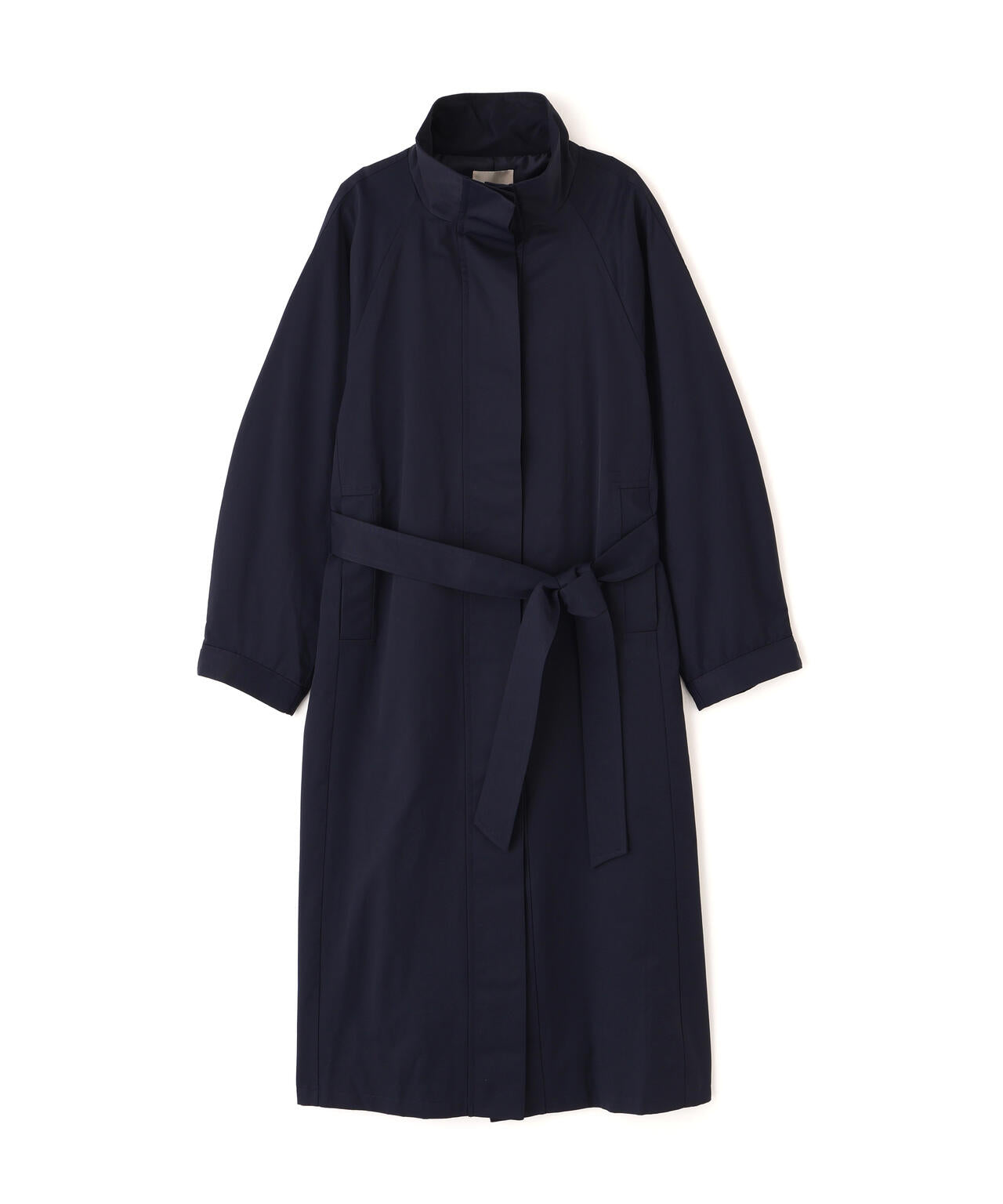 スタンドカラーロングトレンチコート