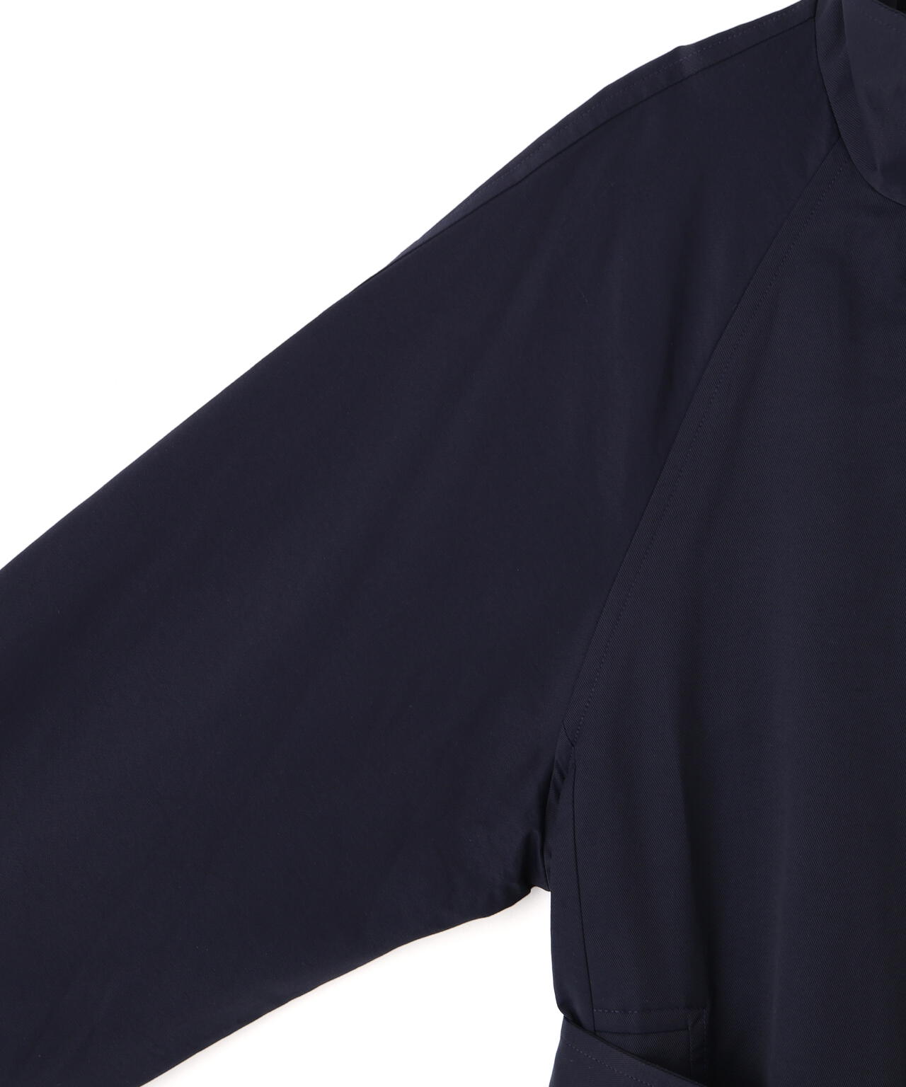 スタンドカラーロングトレンチコート