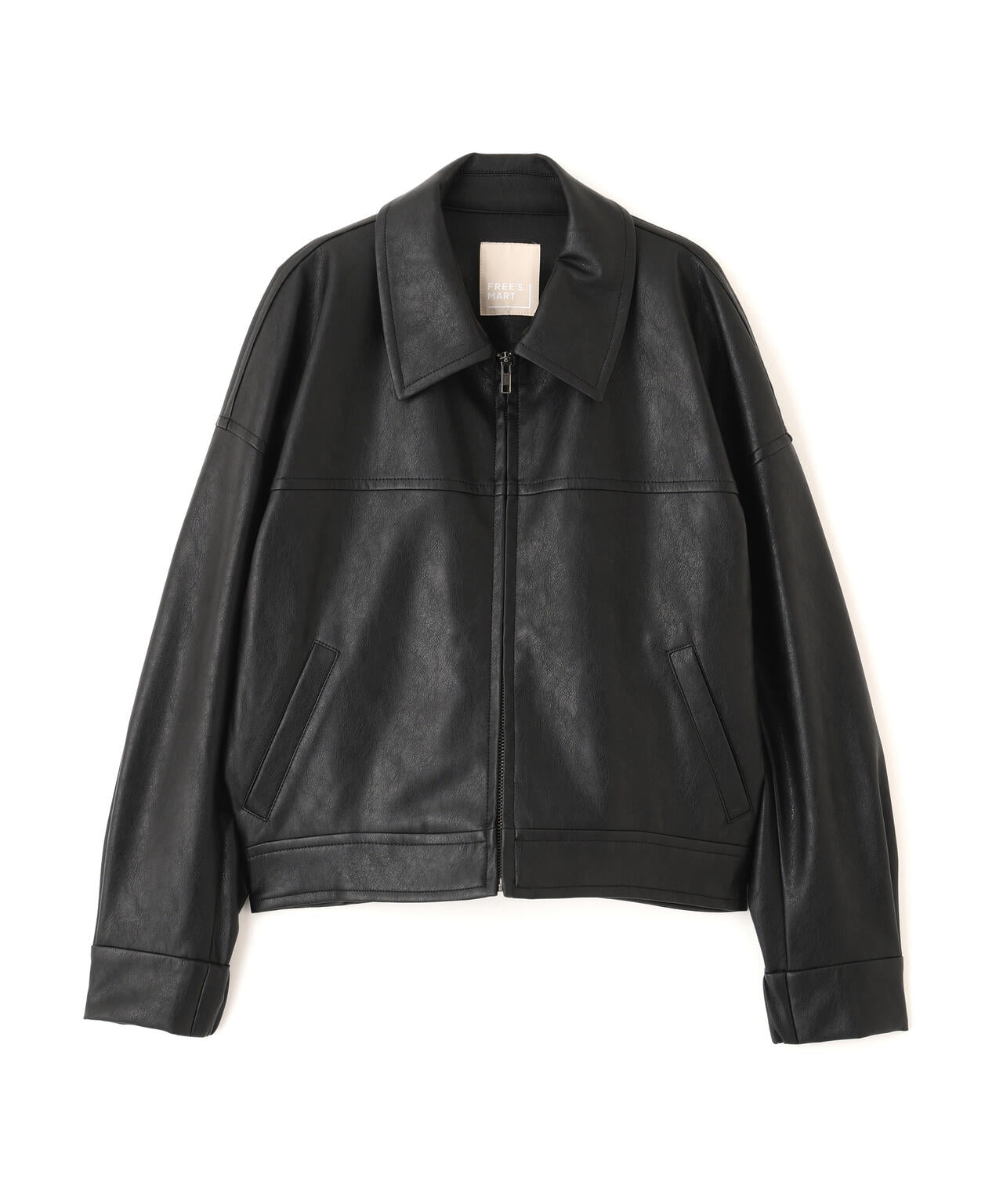 合皮ジップアップブルゾン