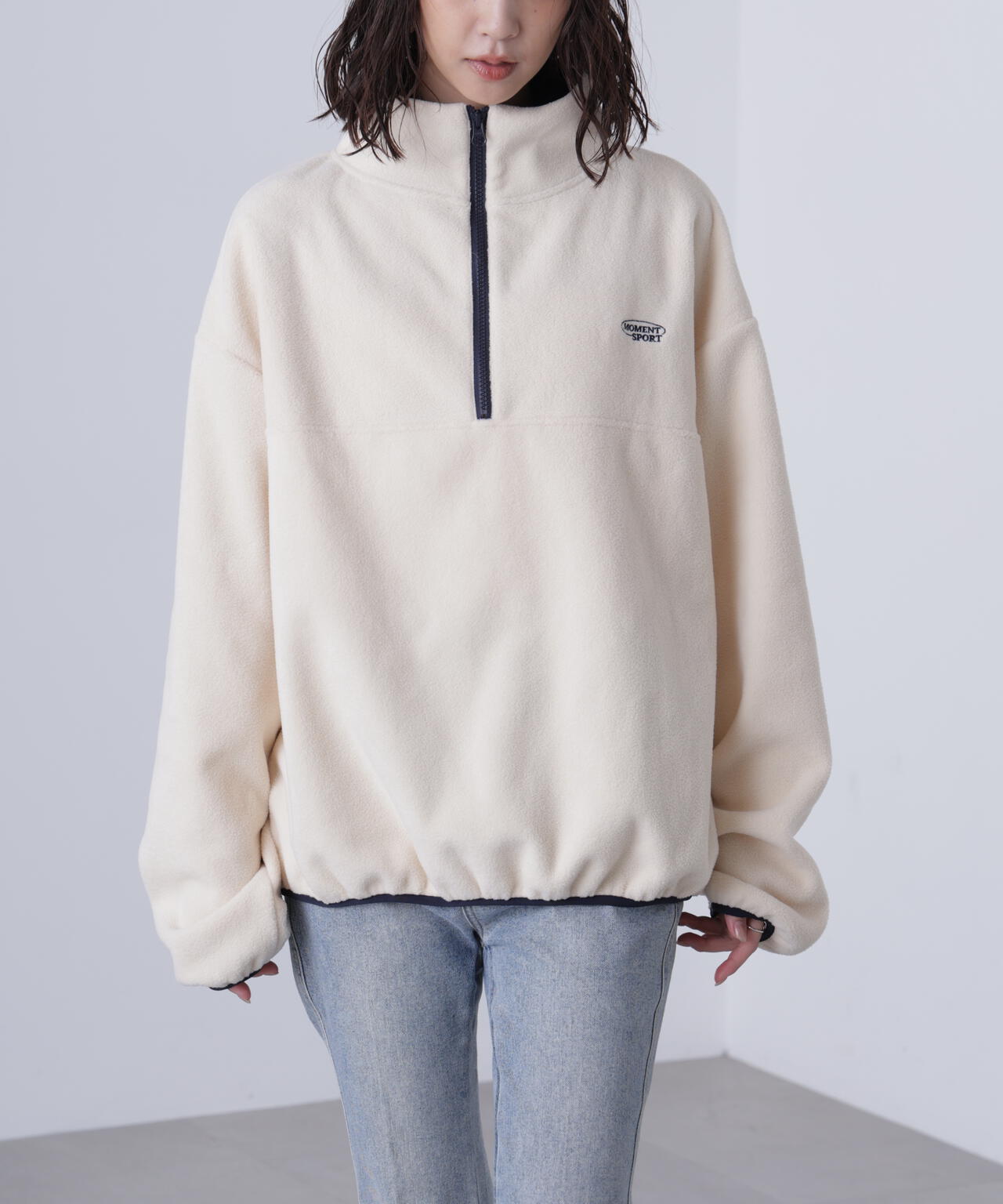 フリースハーフジッププルオーバー