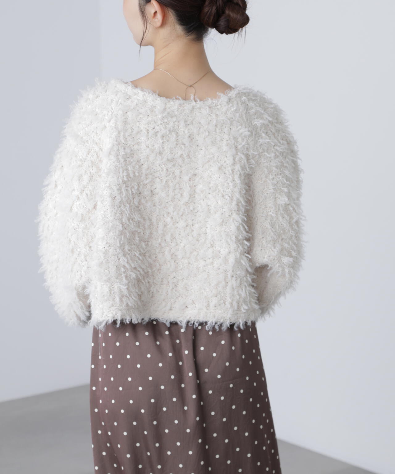 プードルボアショート丈ニットソー