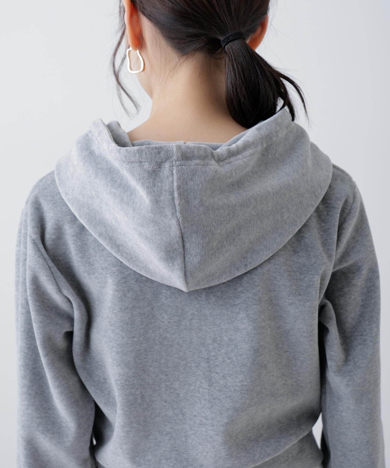 Wジップベロアパーカー