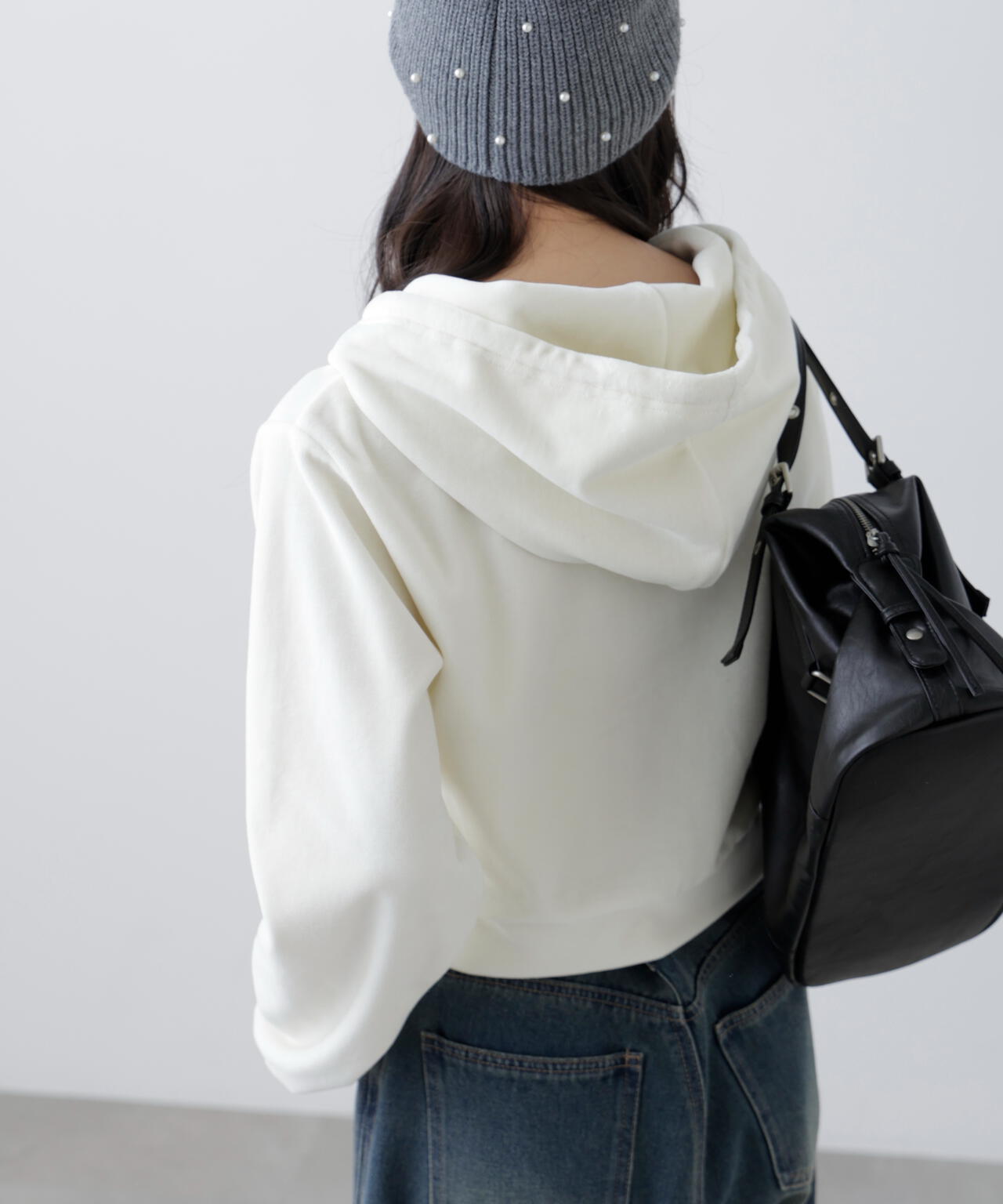 Wジップベロアパーカー