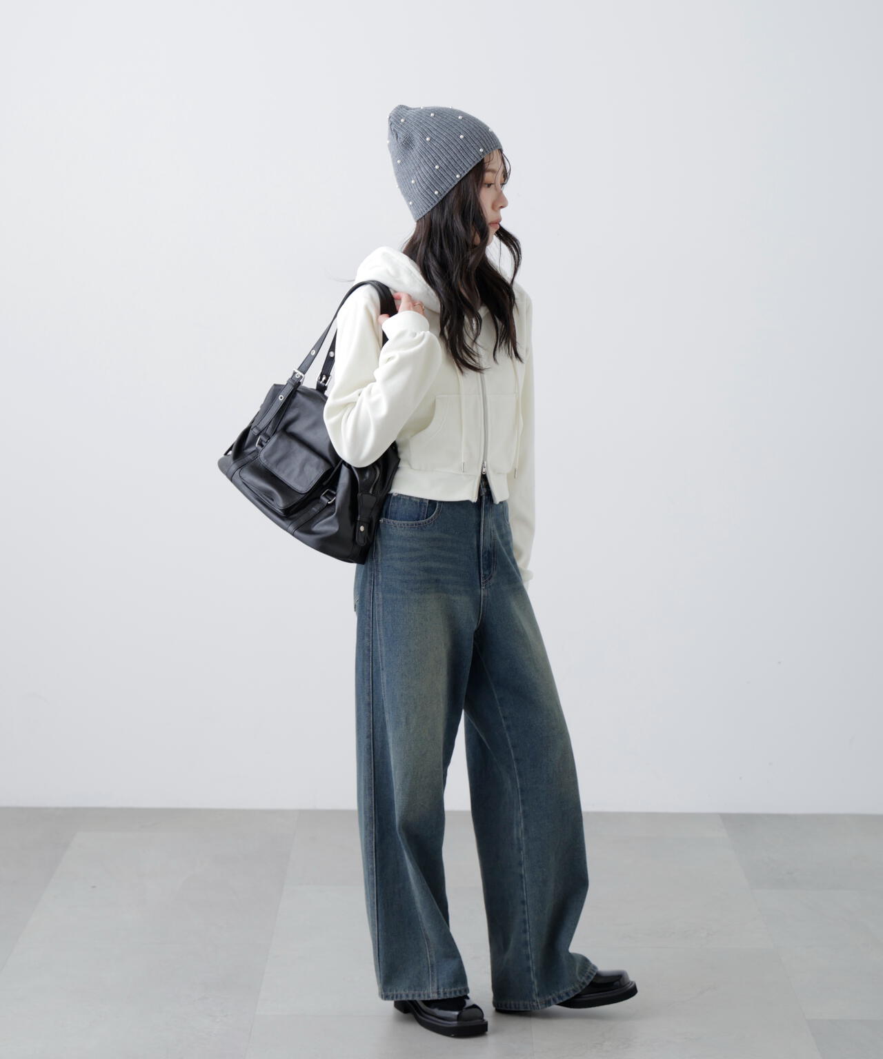 Wジップベロアパーカー