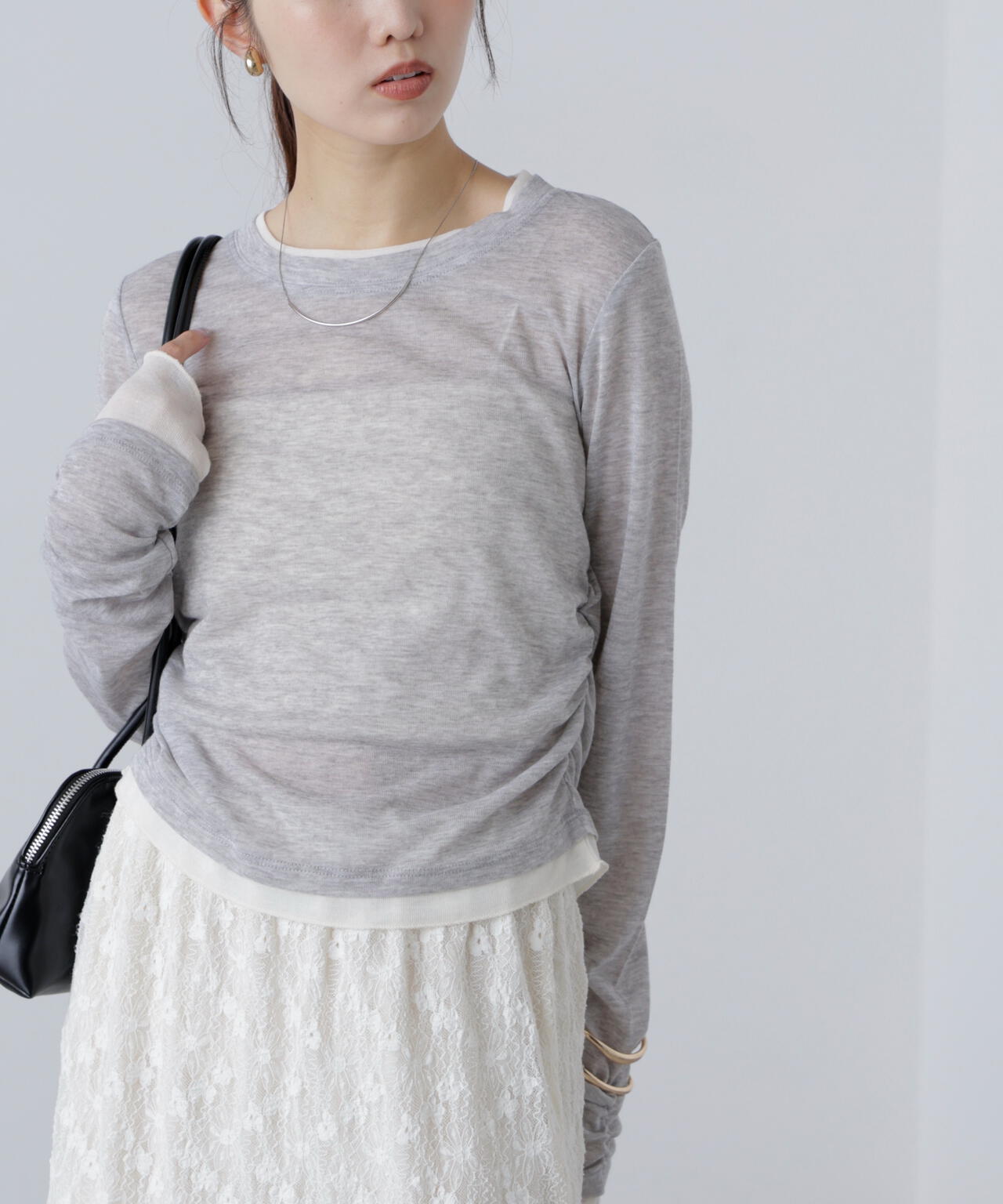 【追加生産予約】シアーテレコレイヤード風カットソー