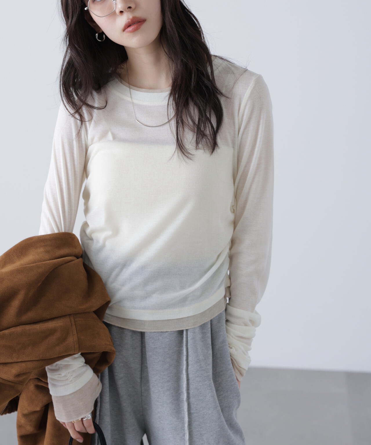 シアーテレコレイヤード風カットソー