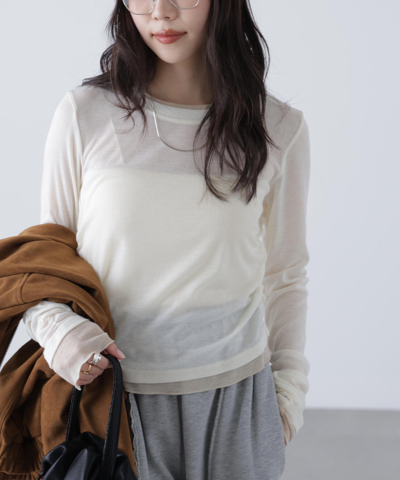 シアーテレコレイヤード風カットソー