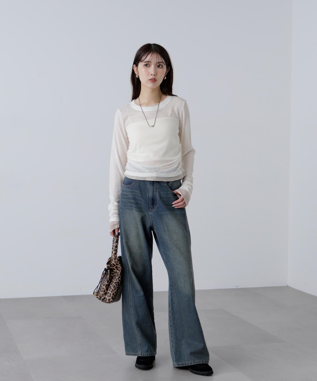 シアーテレコレイヤード風カットソー