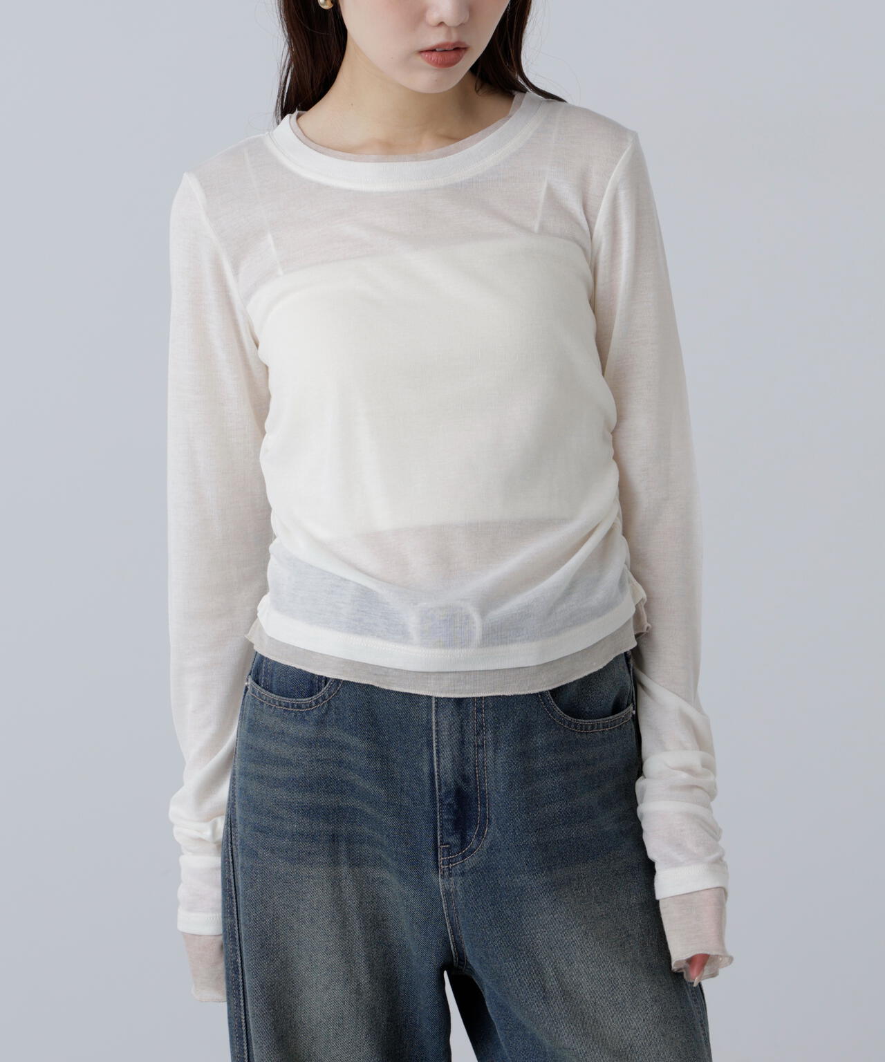 【追加生産予約】シアーテレコレイヤード風カットソー