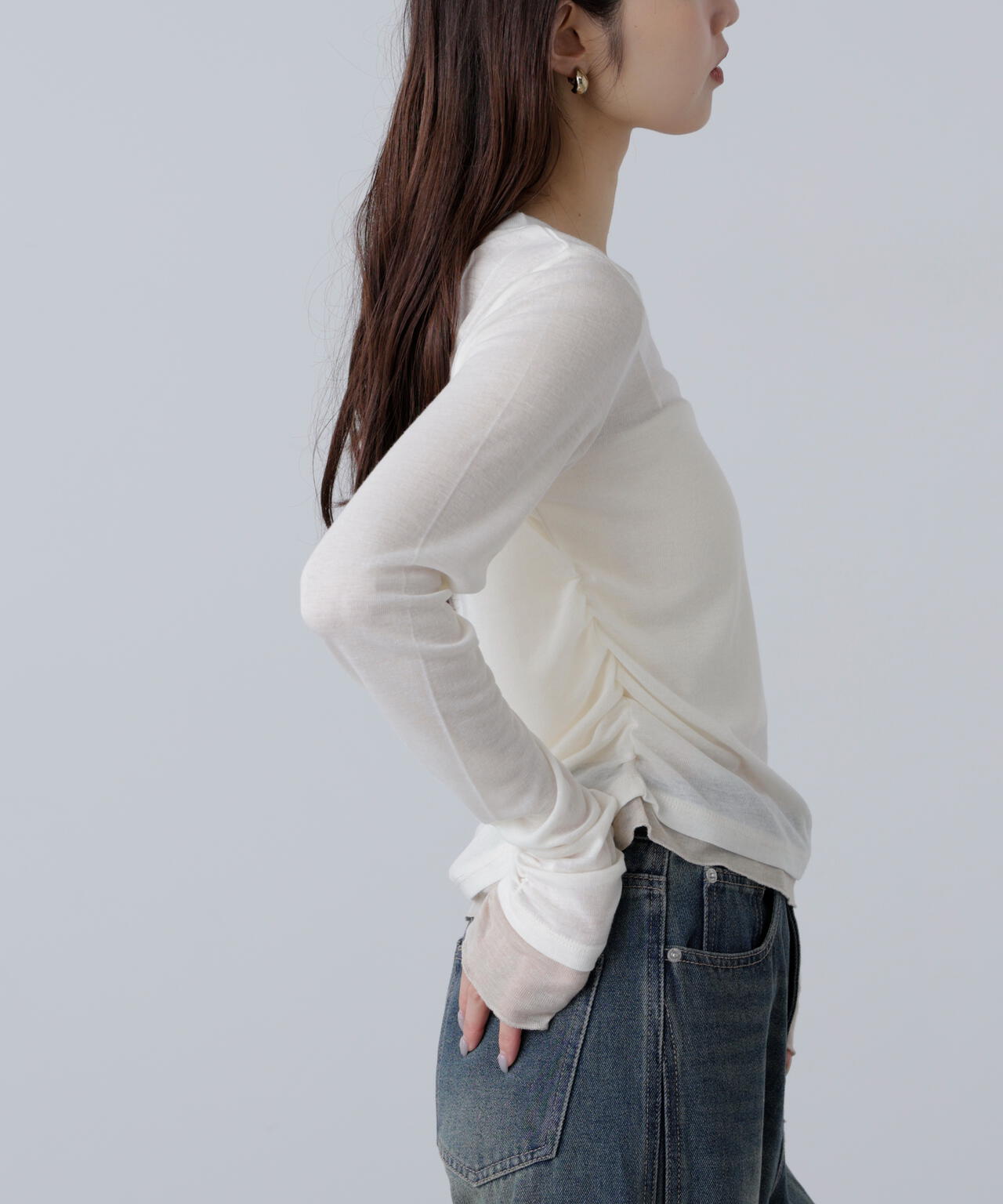 【追加生産予約】シアーテレコレイヤード風カットソー