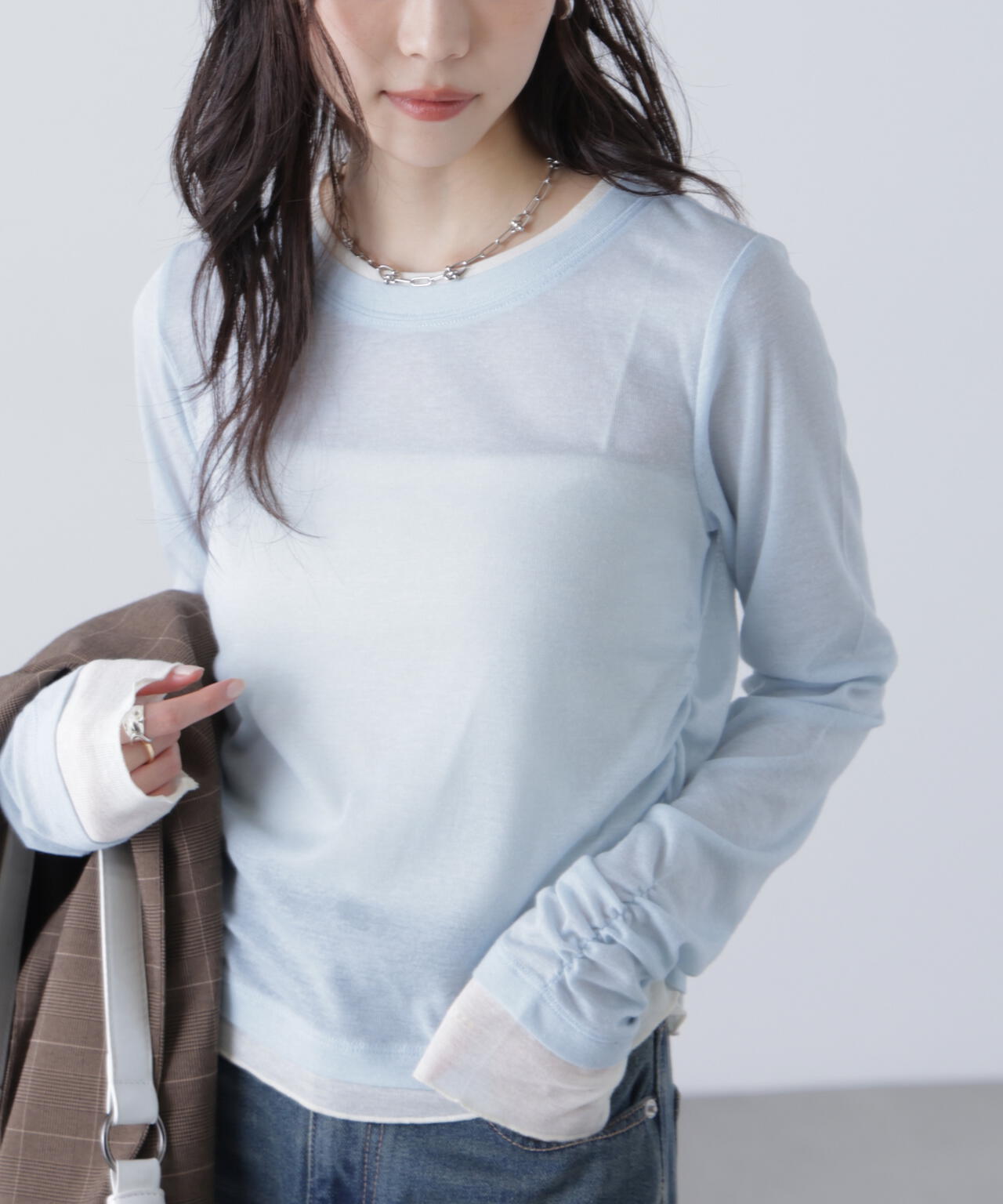 【追加生産予約】シアーテレコレイヤード風カットソー